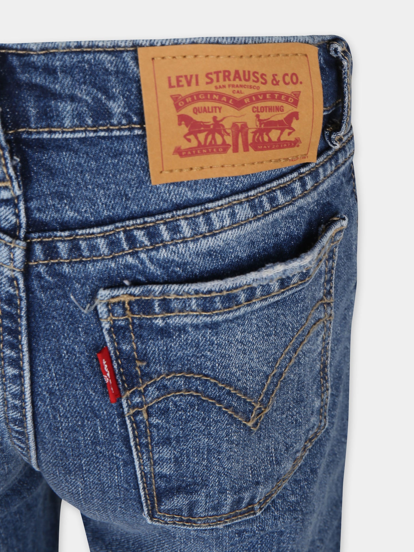 Jeans blu per bambino con logo,Levi's Kids,3EL007 MCL