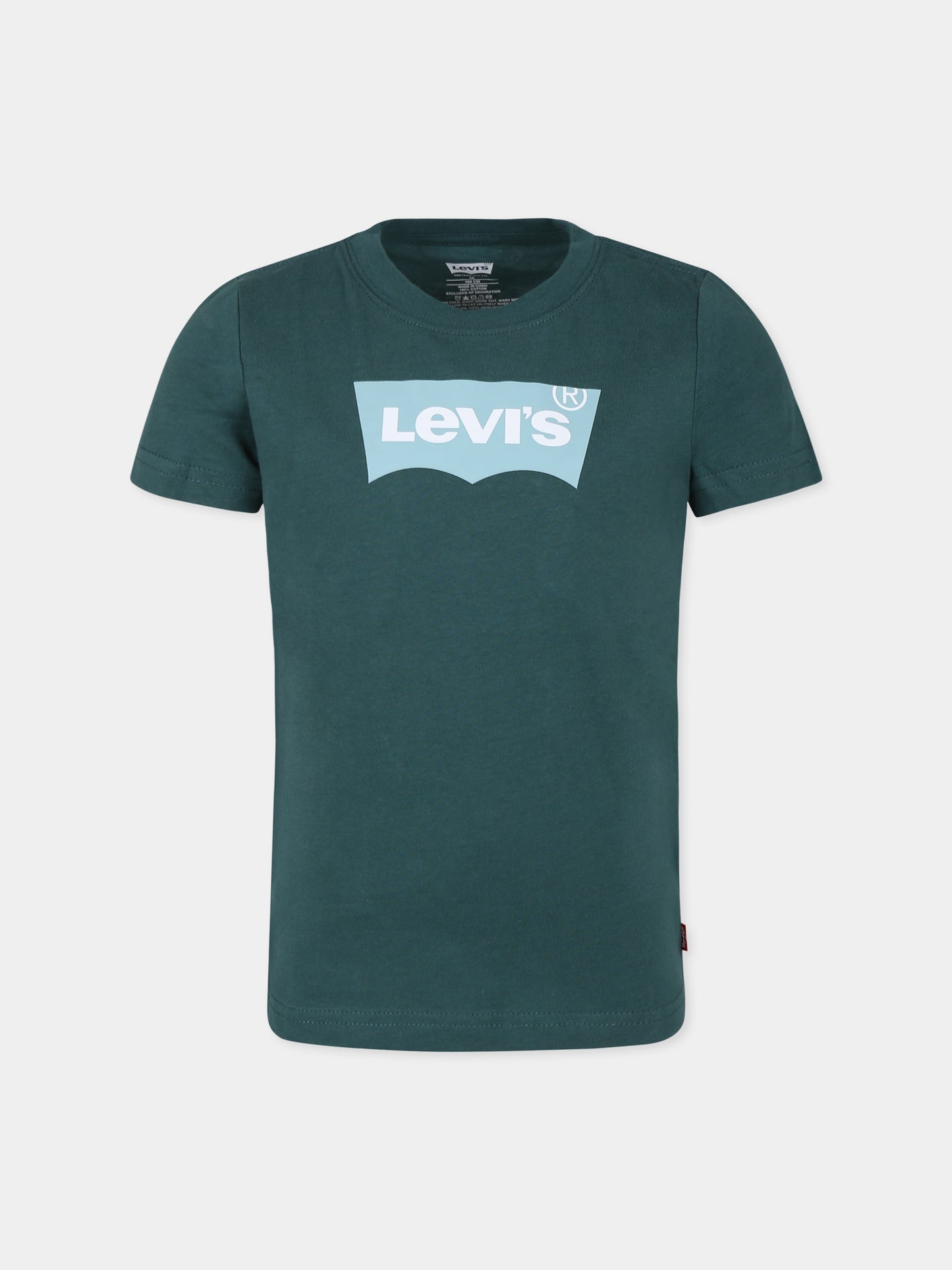 T-shirt verde per bambino con logo,Levi's Kids,8E8157 B84