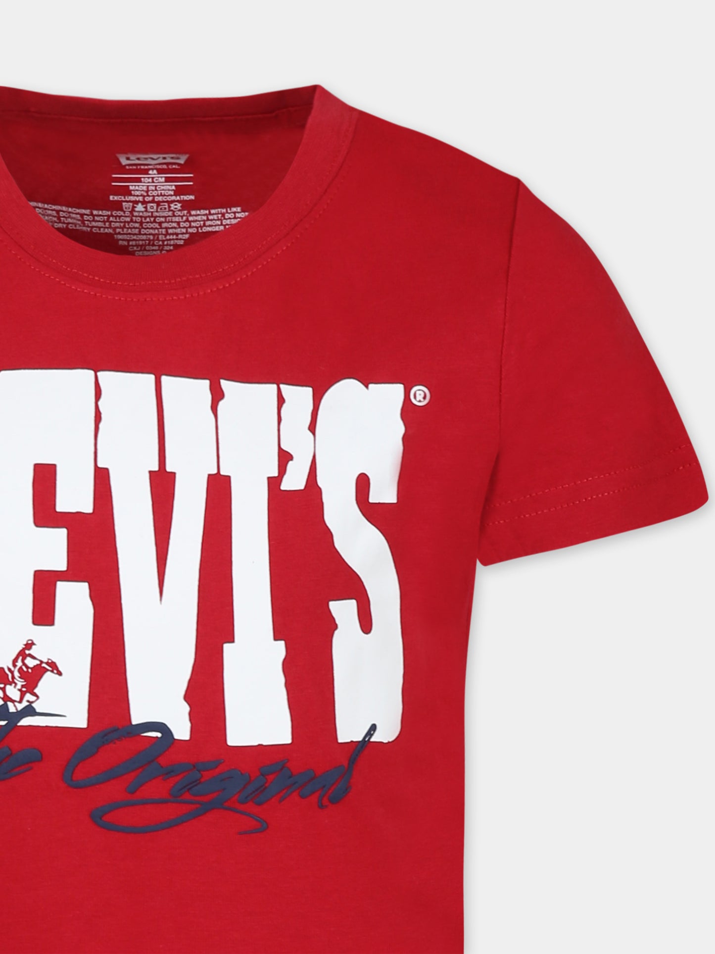 T-shirt rossa per bambino con logo,Levi's Kids,8EL444 R2F