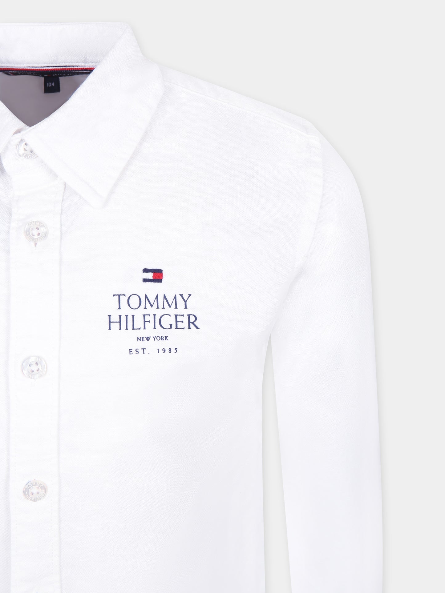 Camicia bianca per bambino con logo,Tommy Hilfiger Junior,KB0KB09265 YBS