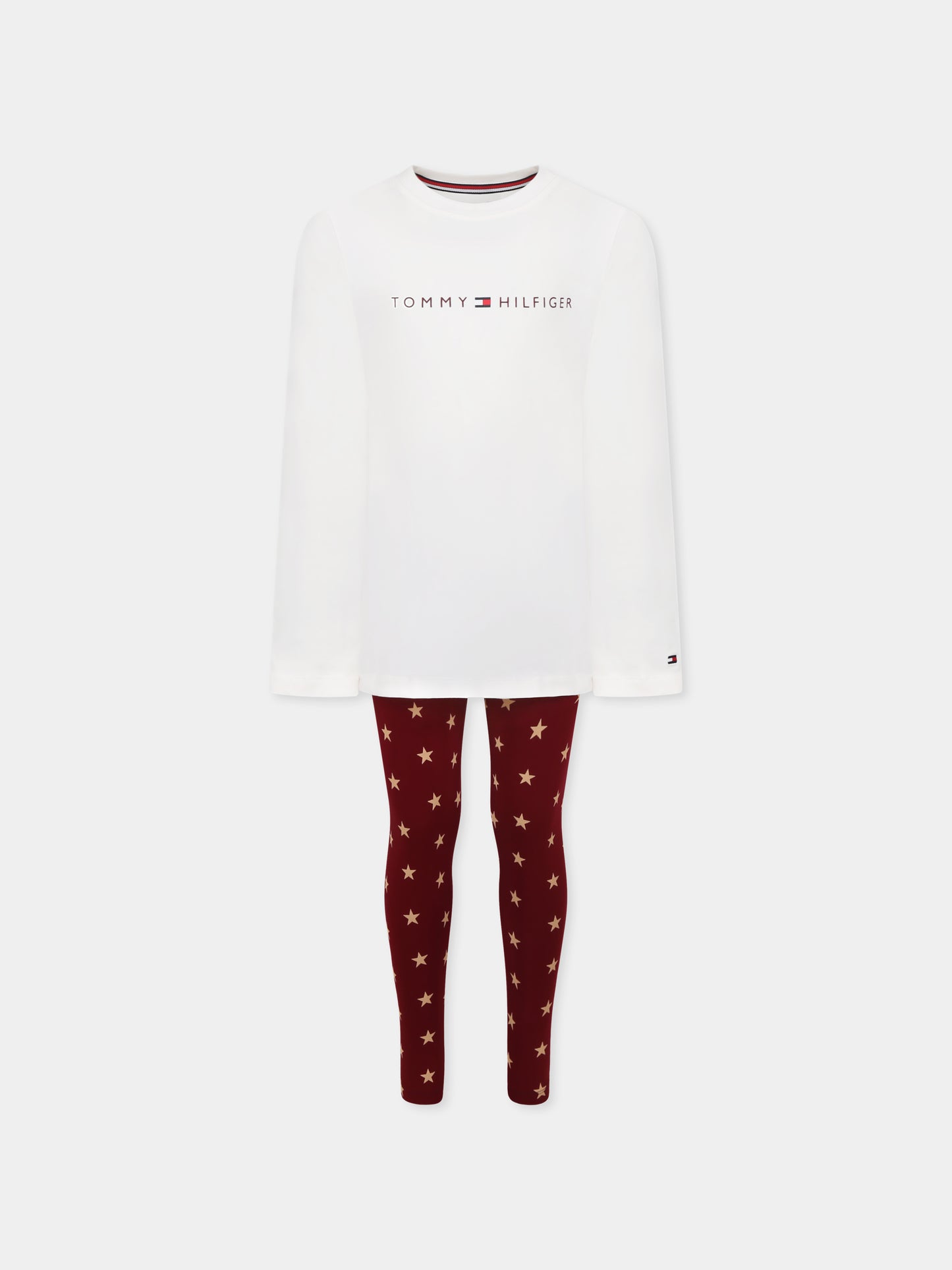 Pigiama multicolor per bambina con logo e stelle,Tommy Hilfiger Junior,UG0UG00777 0UL