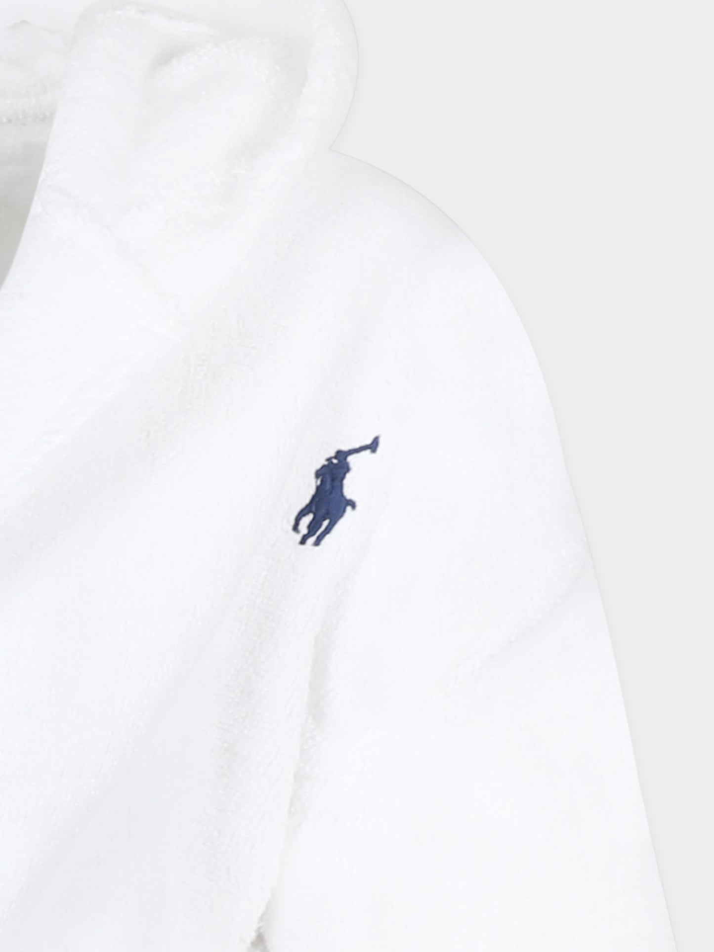 Accappatoio bianco per bambini con cavallino,Ralph Lauren Kids,8P0188 001