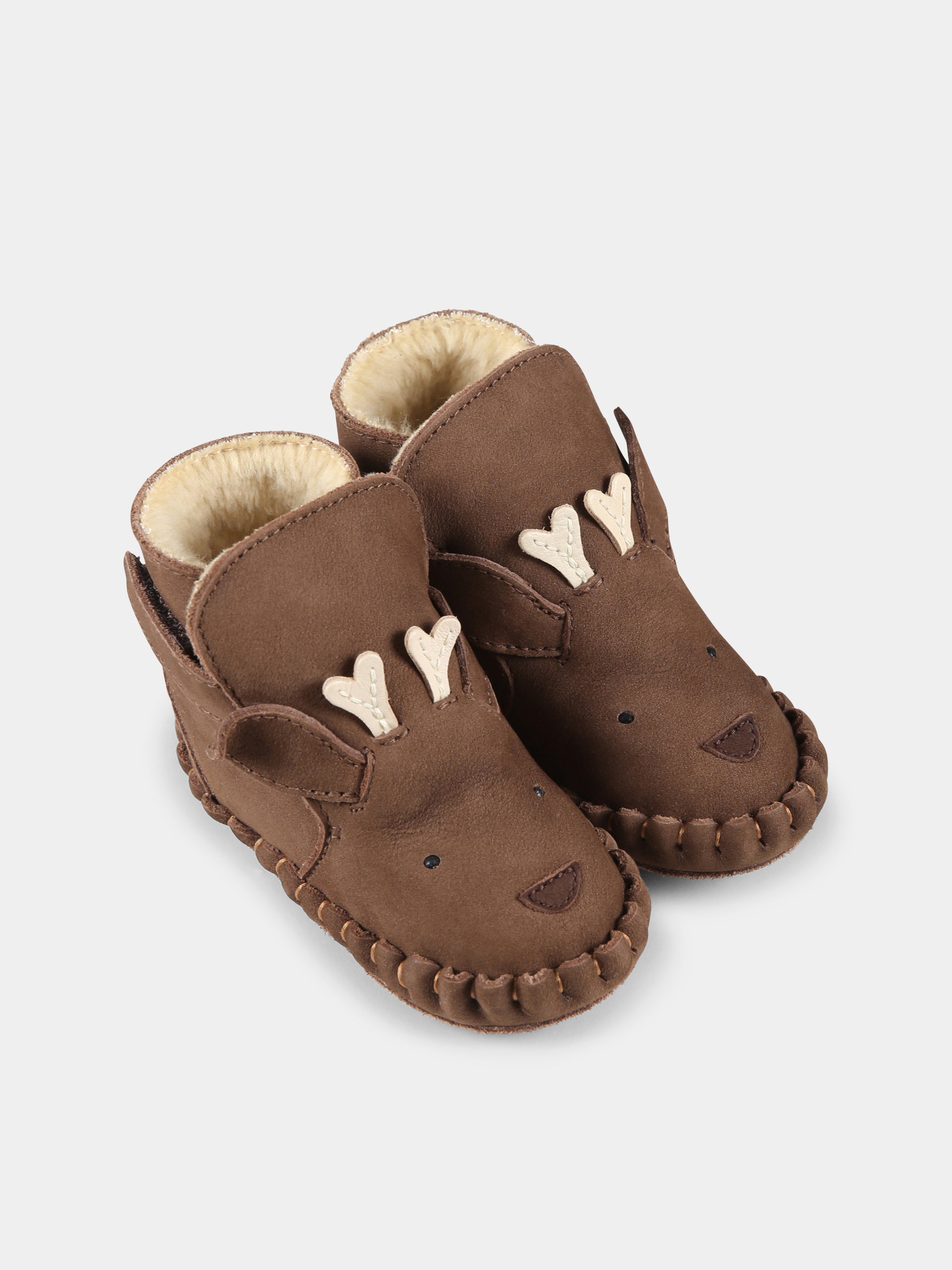 Stivaletti marroni per neonati con cervo,Donsje,1028303 NL148