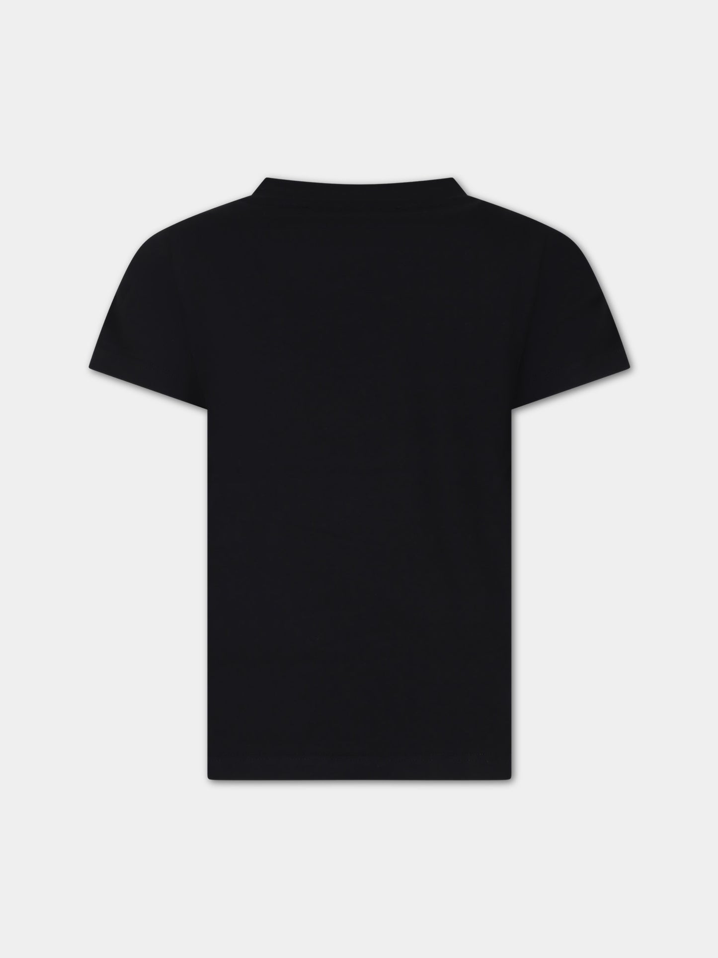T-shirt nera per bambina con Medusa,Versace,1000239 1A10164 2B130