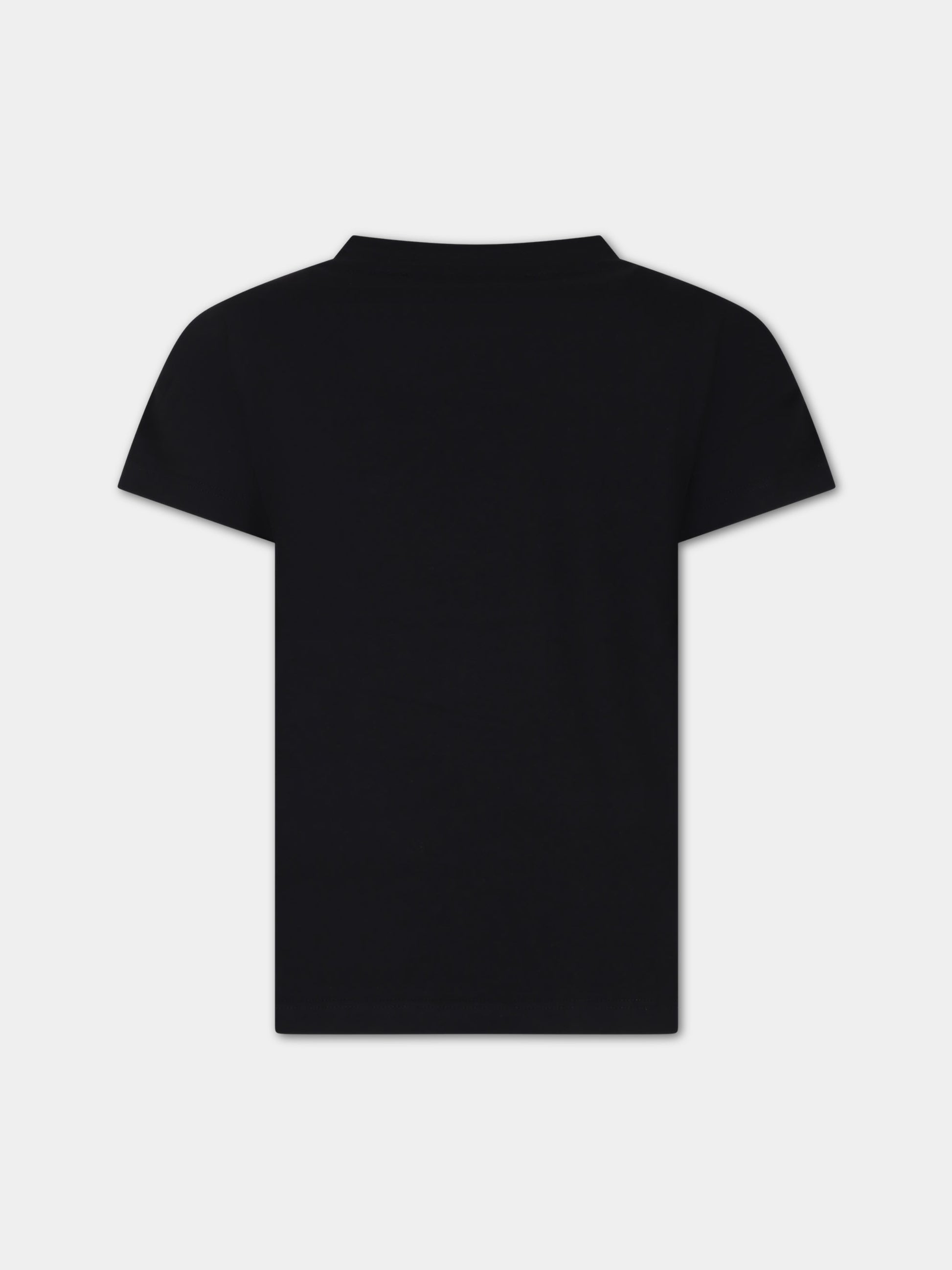 T-shirt nera per bambina con Medusa,Versace,1000239 1A10164 2B130