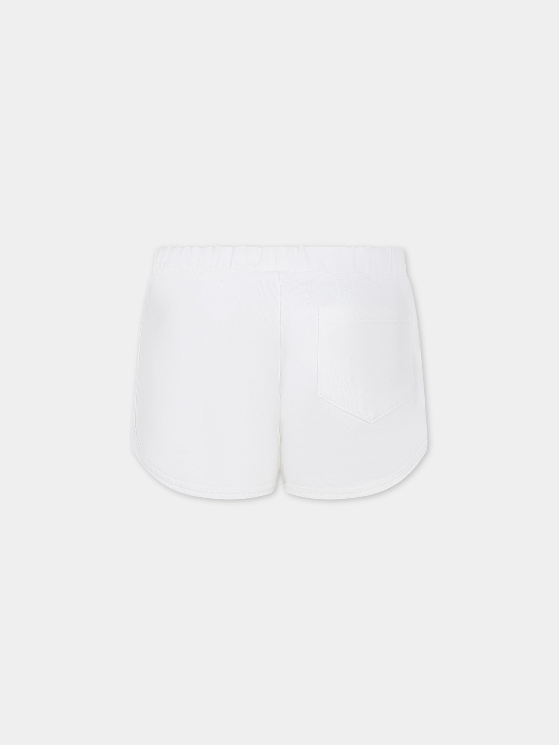 Shorts bianchi per bambina con logo Versace,Versace,1011102 1A09693 2W070