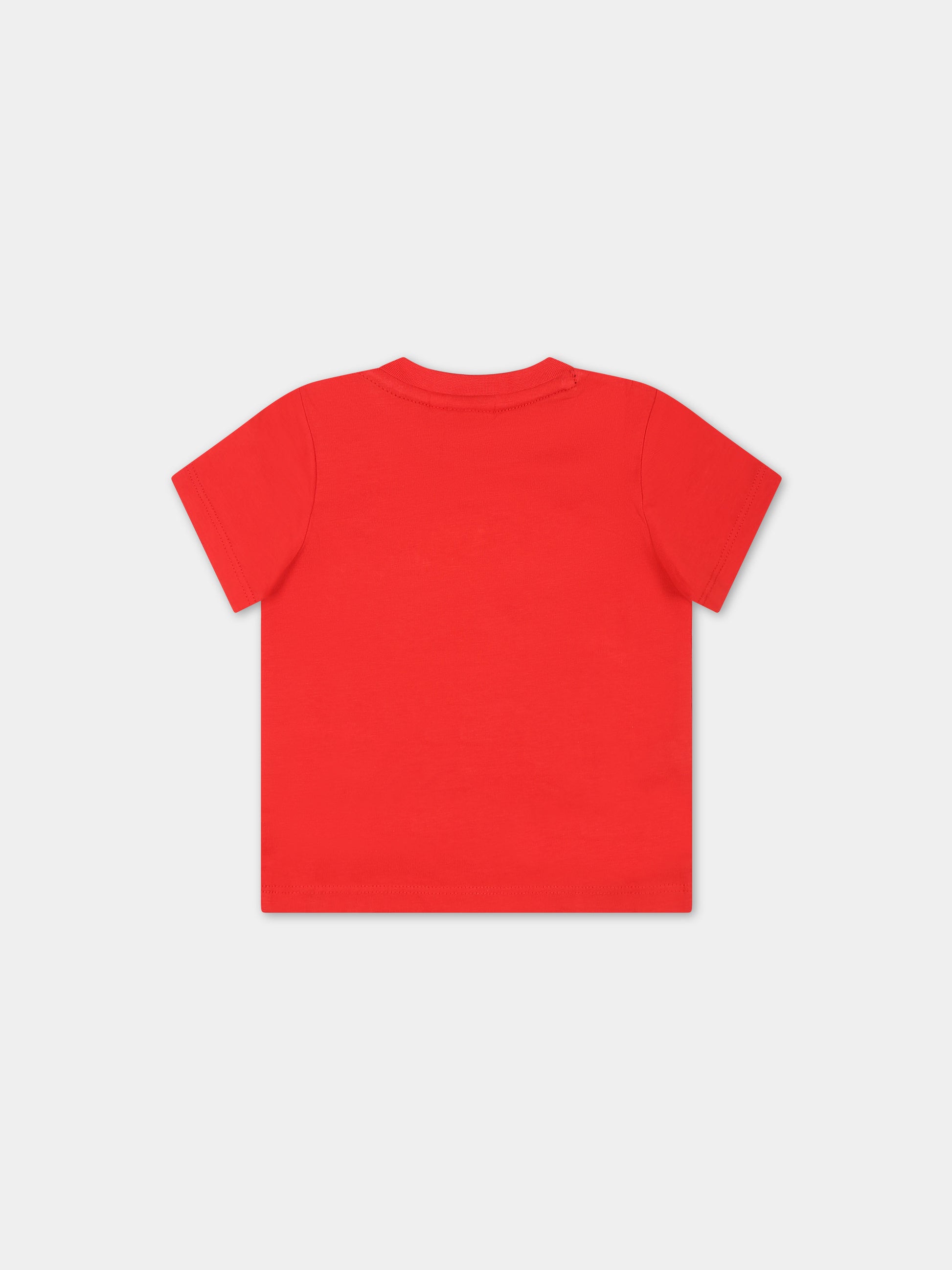 T-shirt rossa per neonato con logo,Boss,J05999 991