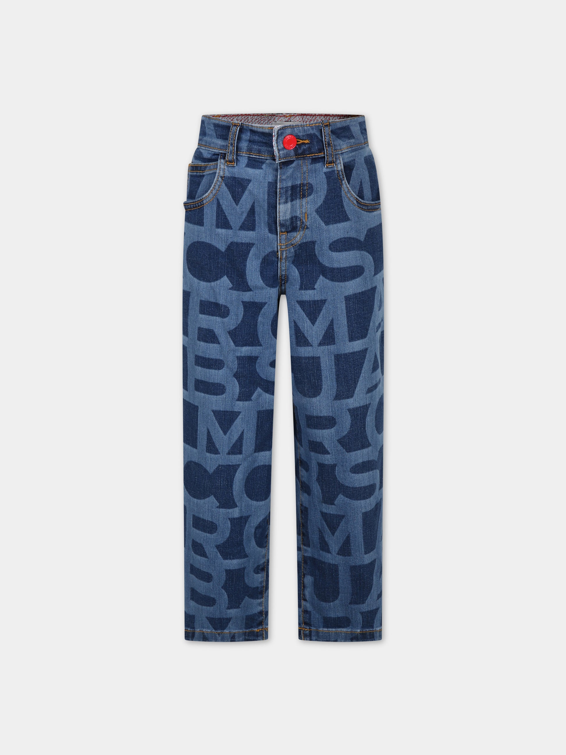 Jeans blu per bambino con logo,Marc Jacobs,W24283 Z10