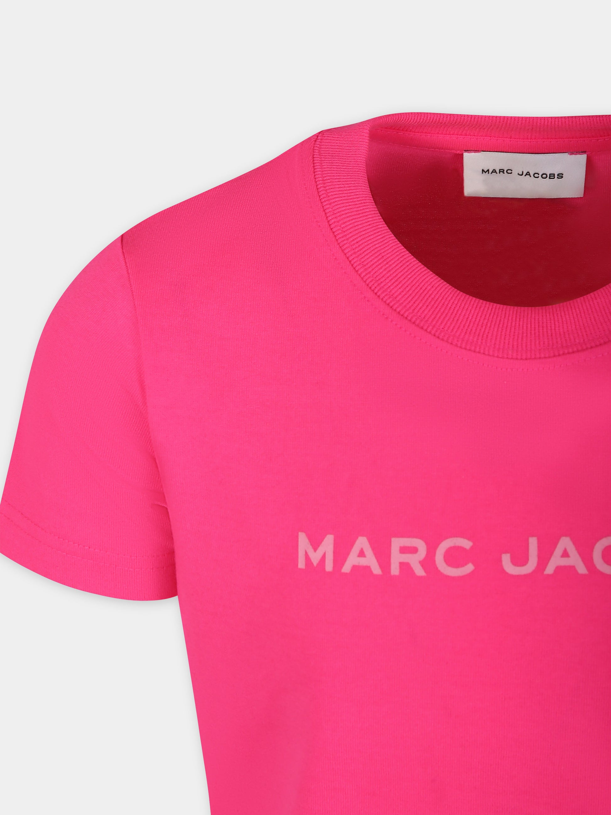 T-shirt fucsia per bambina con logo,Marc Jacobs,W55000 49G