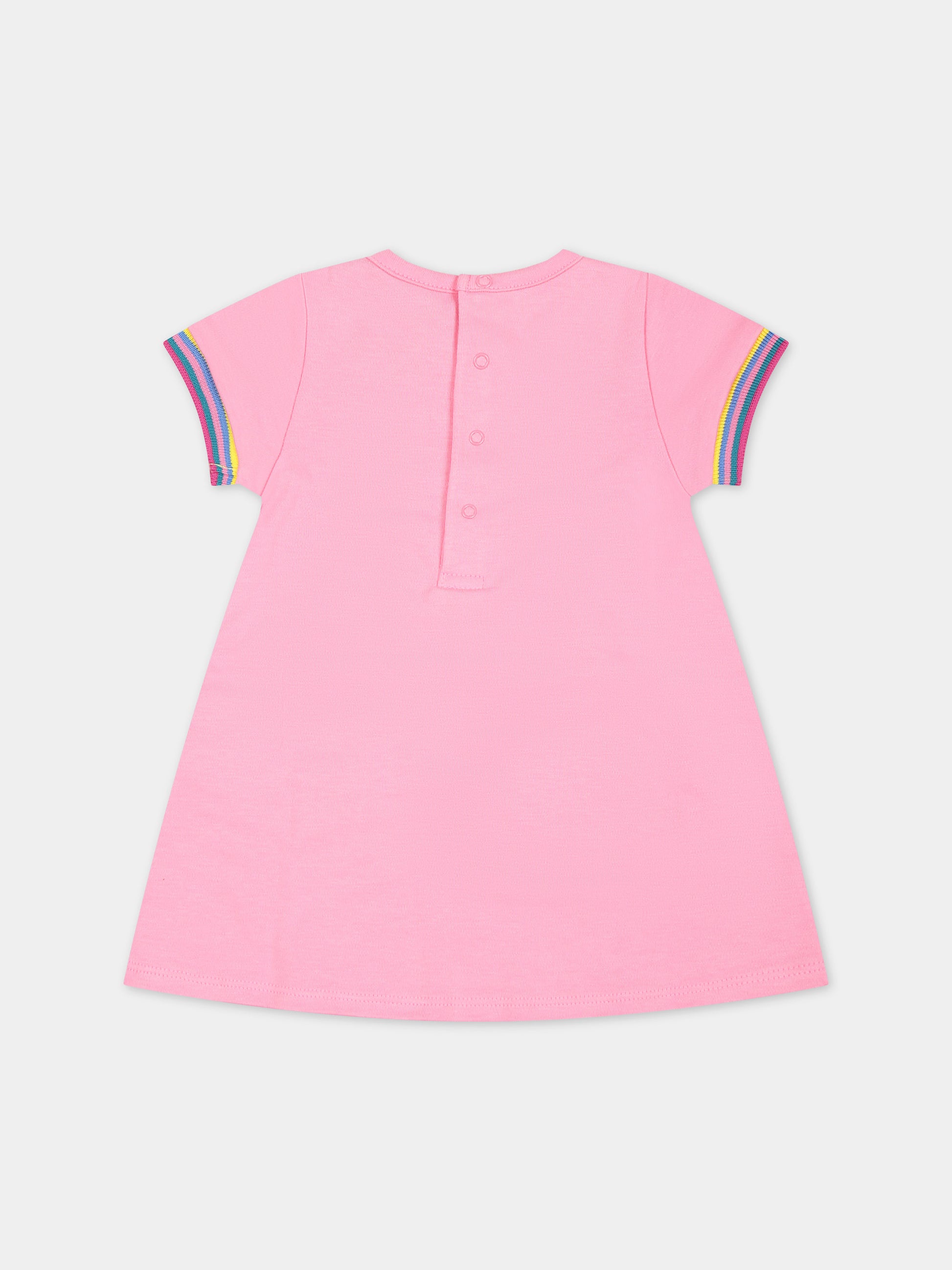 Vestito rosa per neonata con stampa borsa e logo,Marc Jacobs,W92021 44G