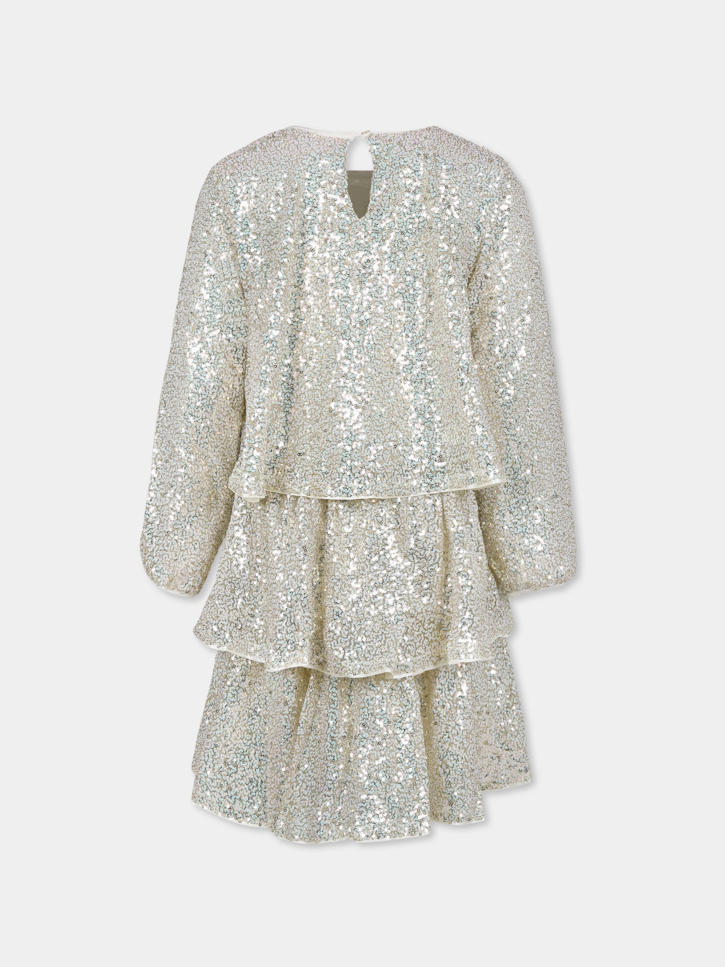 Vestito oro per bambina con paillettes,Billieblush,U20547 Z99