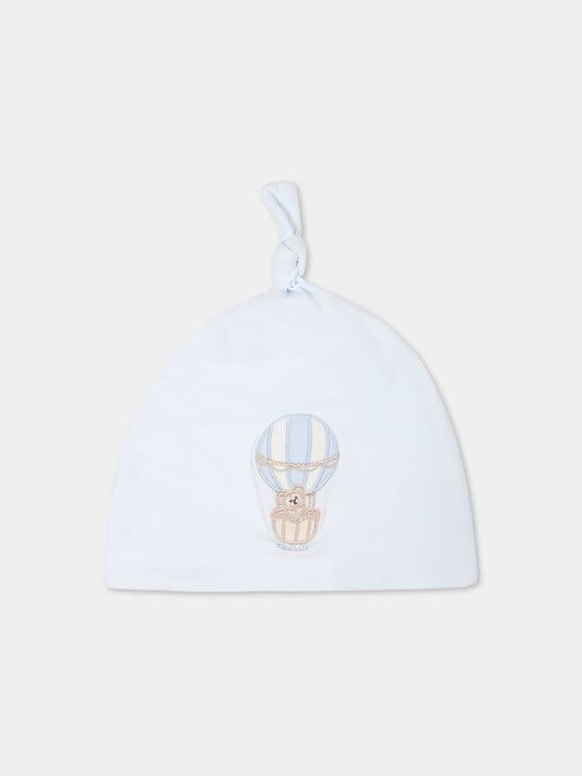 Cappello celeste per neonato con orsetto,Nanán,I24053 A