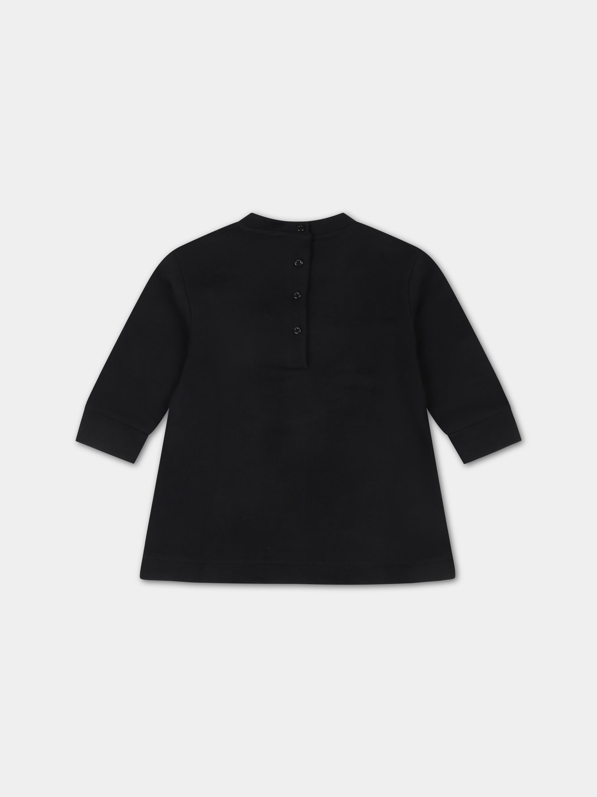 Vestito nero per neonata con logo,Balmain Kids,6Q1800 F0015 930