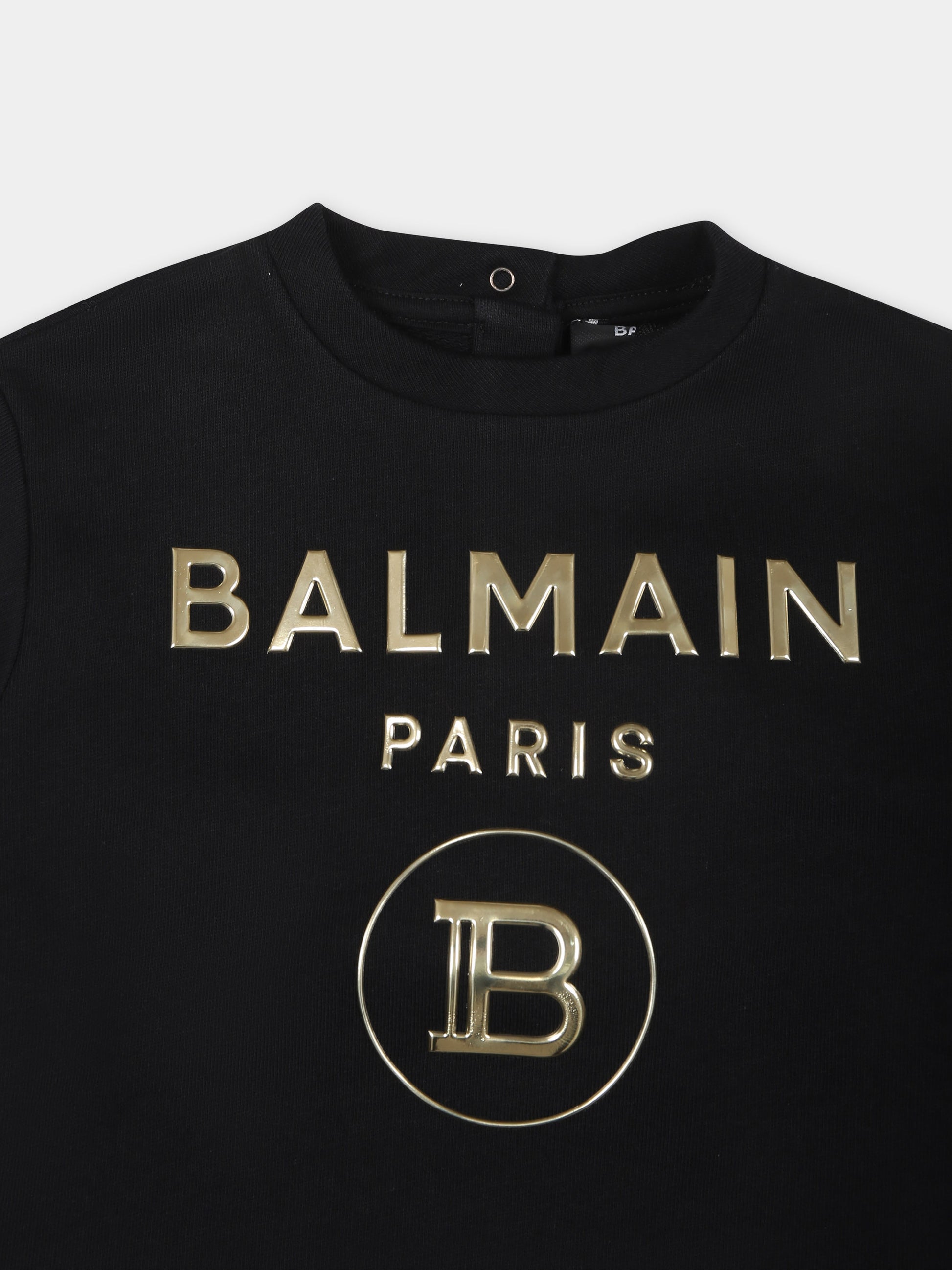 Vestito nero per neonata con logo,Balmain Kids,6Q1800 F0015 930