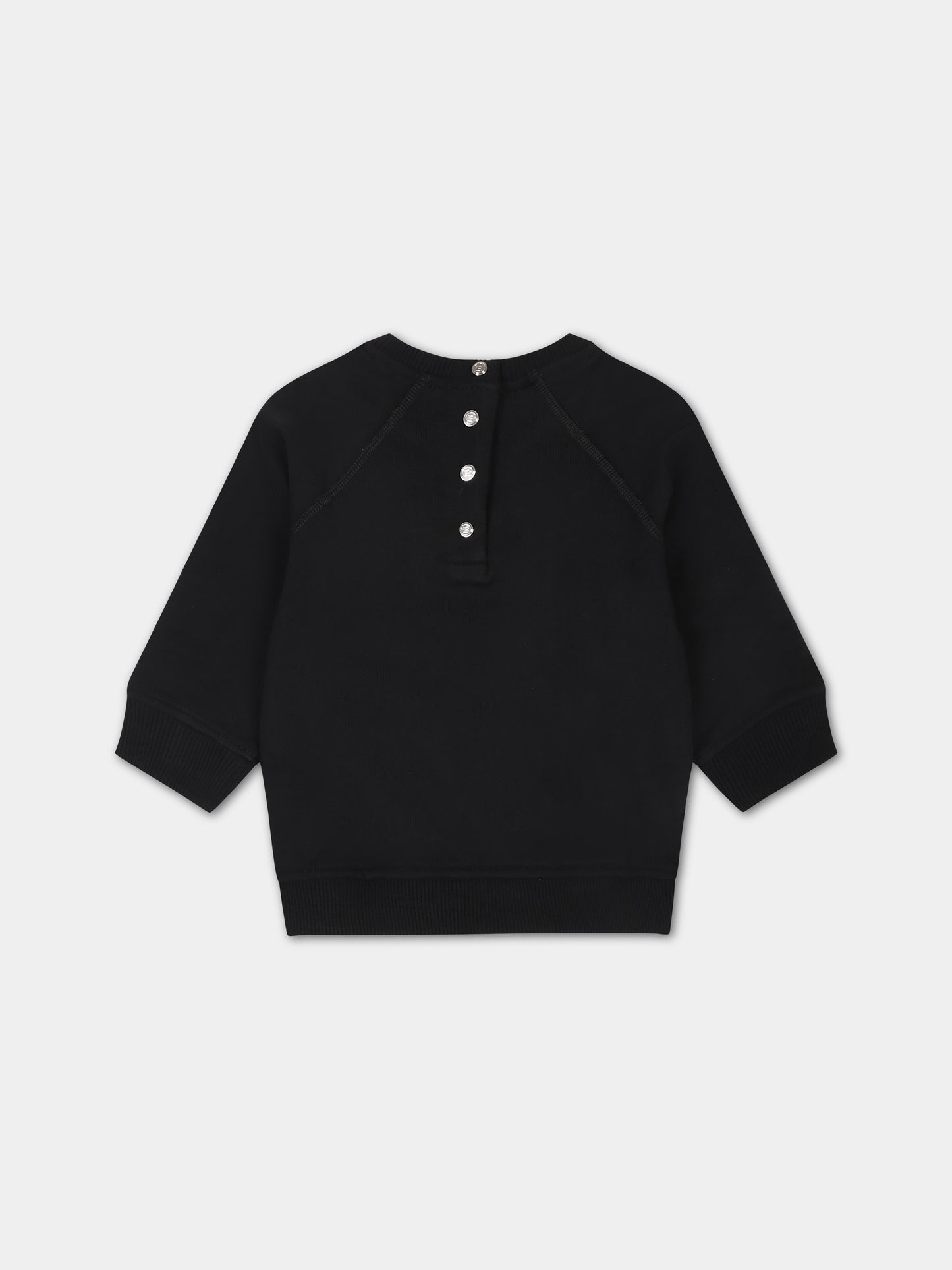 Felpa nera per neonati con logo,Balmain Kids,6Q4A20 Z0001 930AG