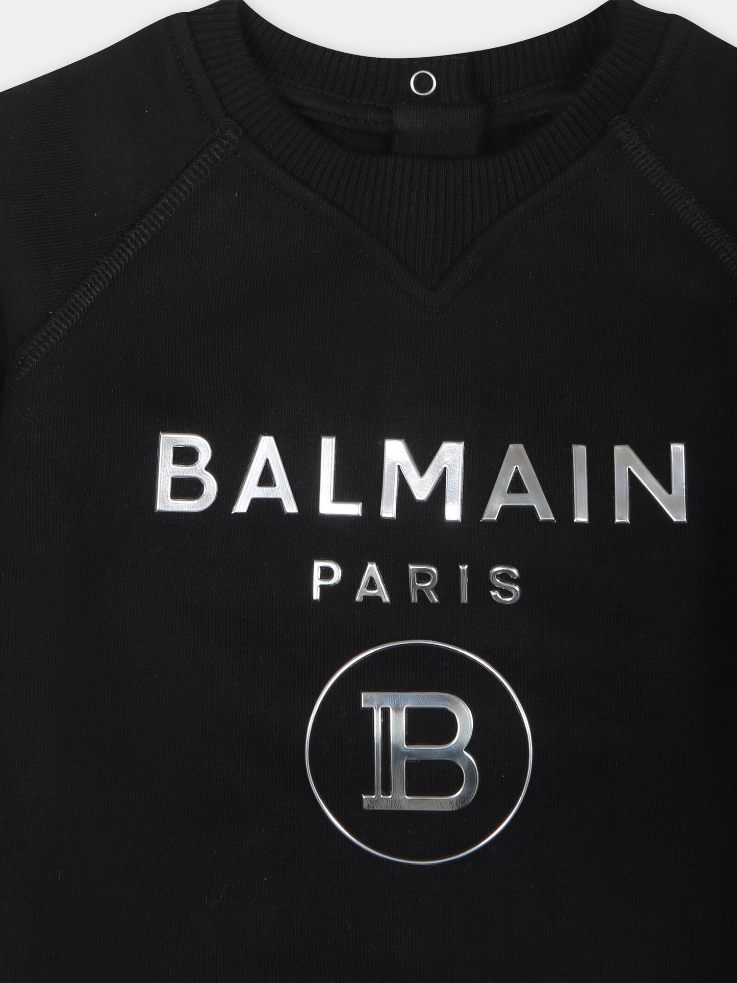 Felpa nera per neonati con logo,Balmain Kids,6Q4A20 Z0001 930AG