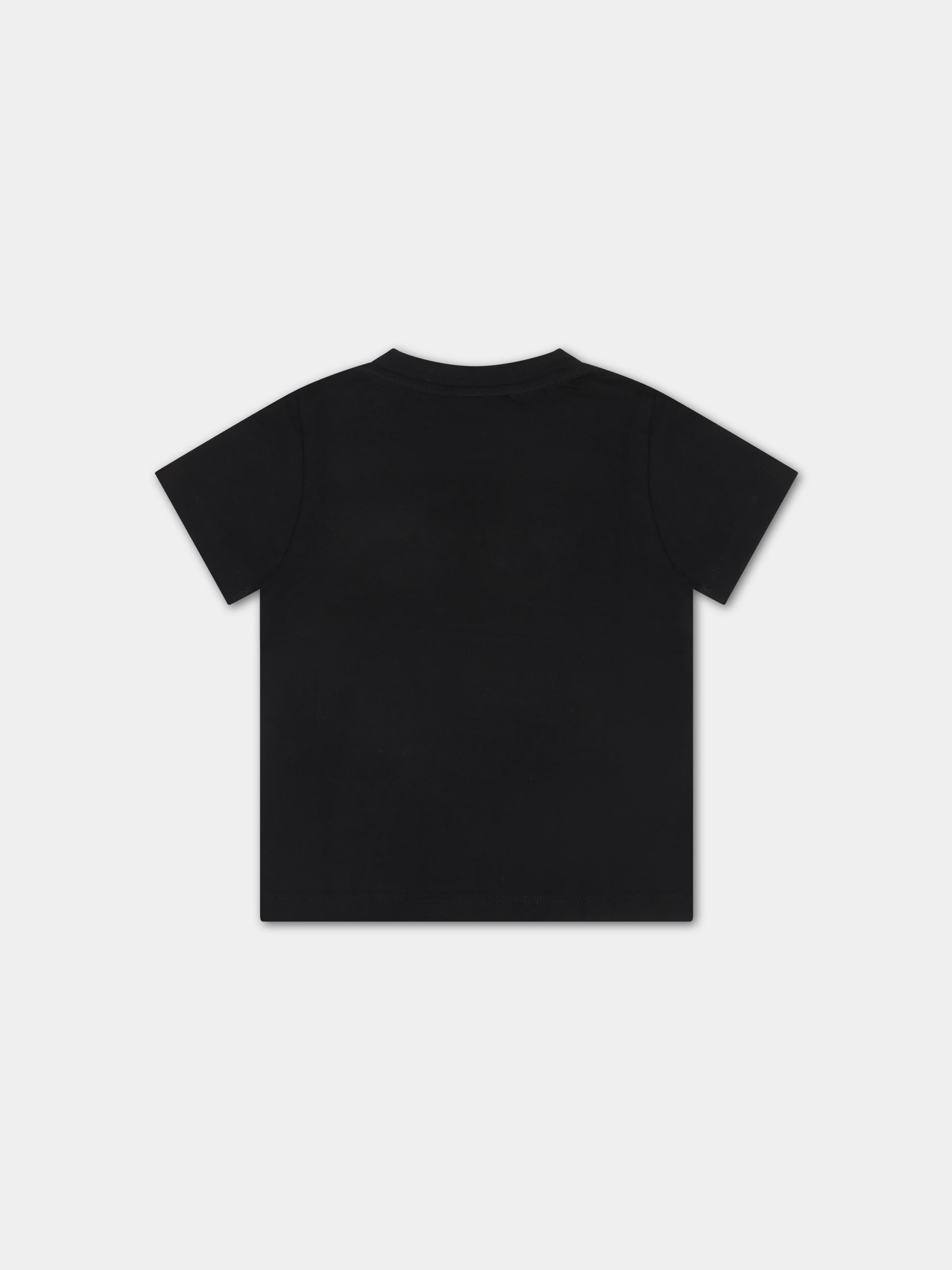 T-shirt nera per neonati con logo,Balmain Kids,6Q8891 J0006 930BC