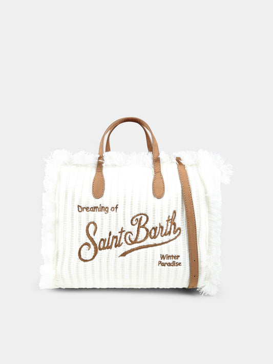 Borsa Colette avorio per bambina con logo,Mc2 Saint Barth,COL0003 - 00502G