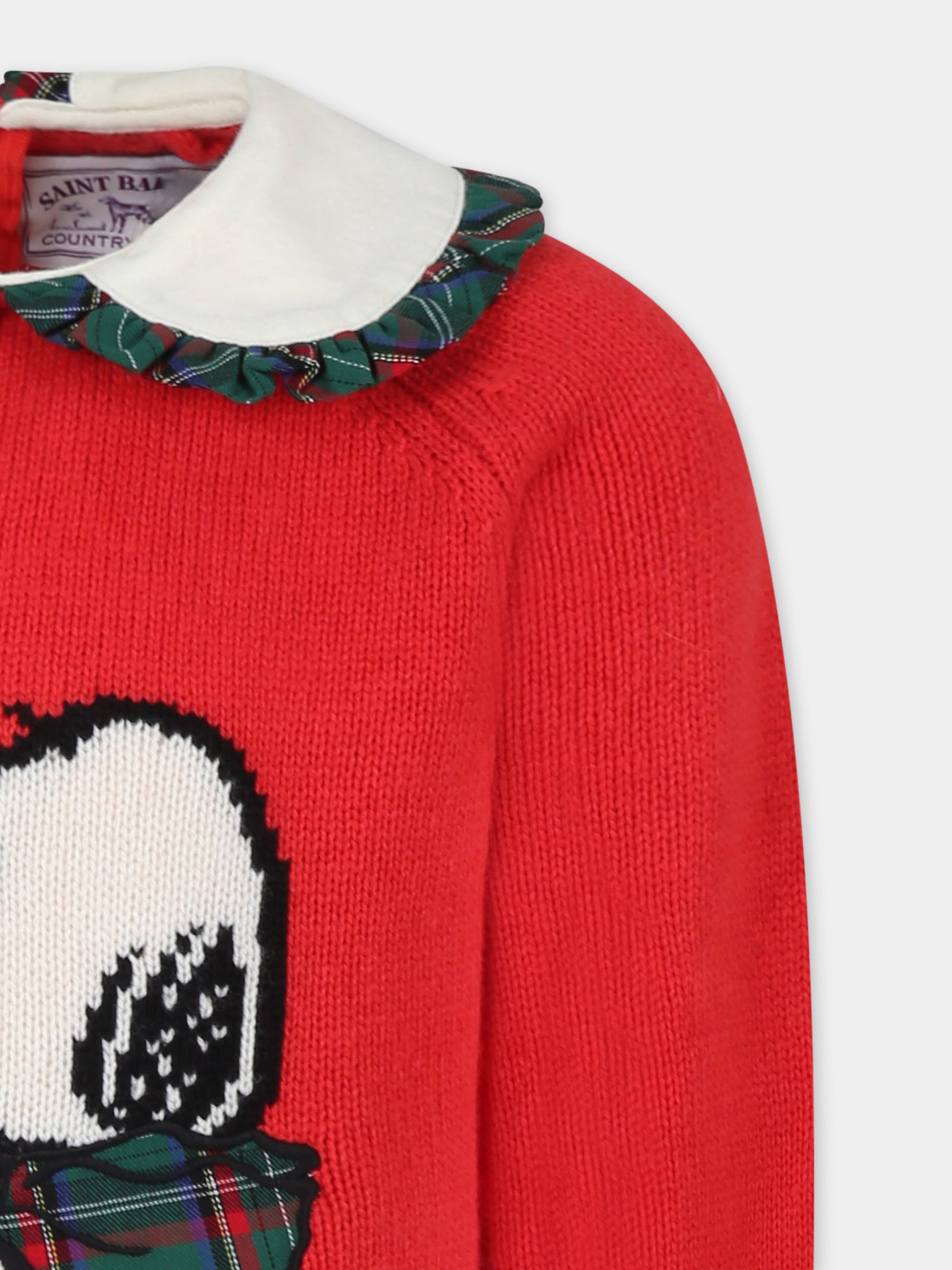 Maglione rosso per bambina con Snoopy,Mc2 Saint Barth,CAJ001 - 00053G