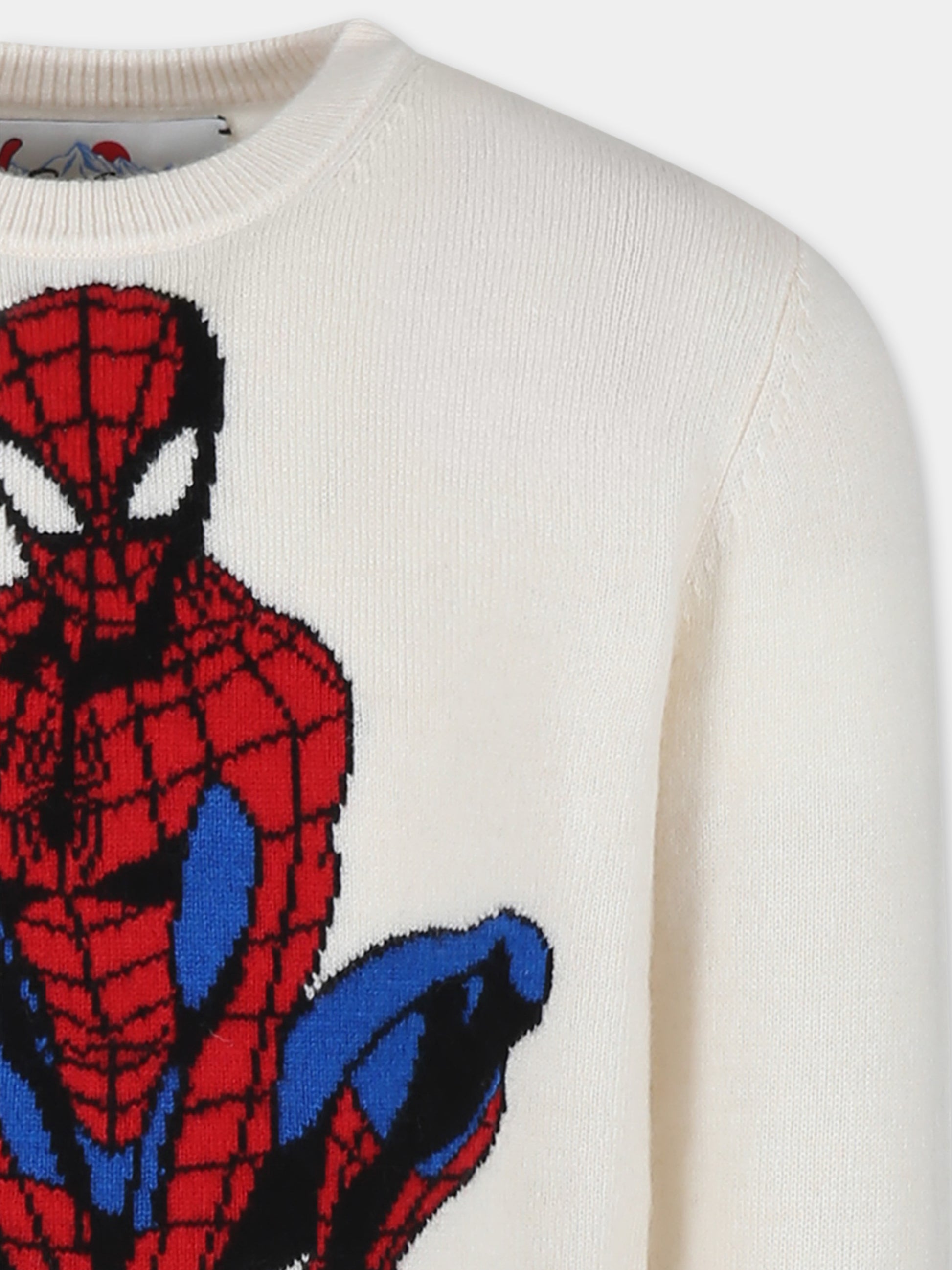 Maglione avorio per bambino con Spiderman,Mc2 Saint Barth,DOU0001 - 02590G