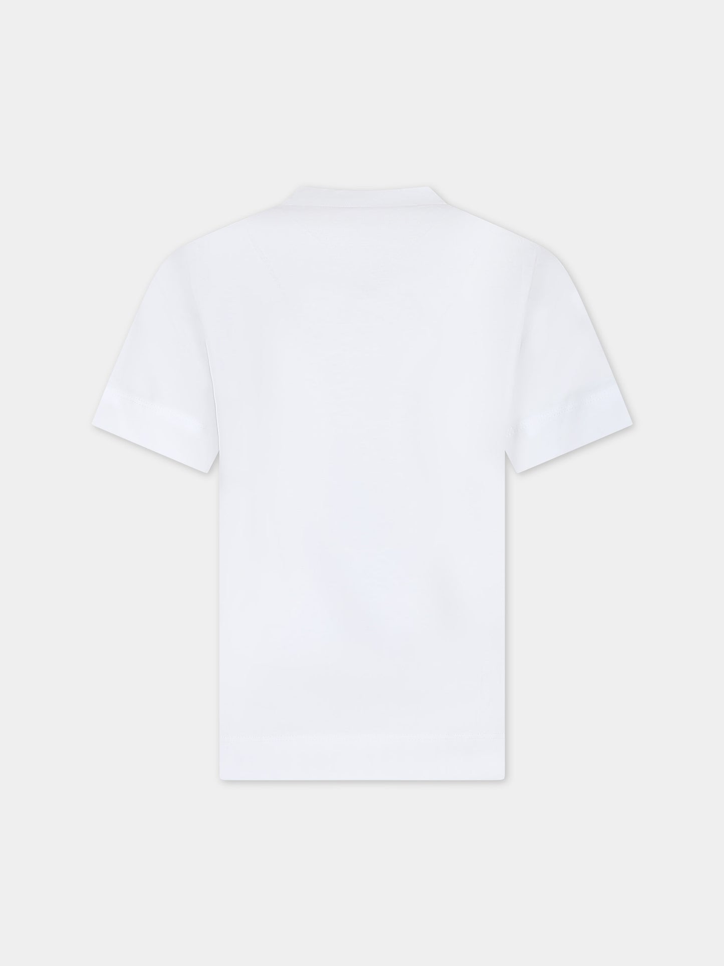 T-shirt bianca per bambini con logo e stampa,Marni Kids,M01065 M00H7 MT166U 0M100