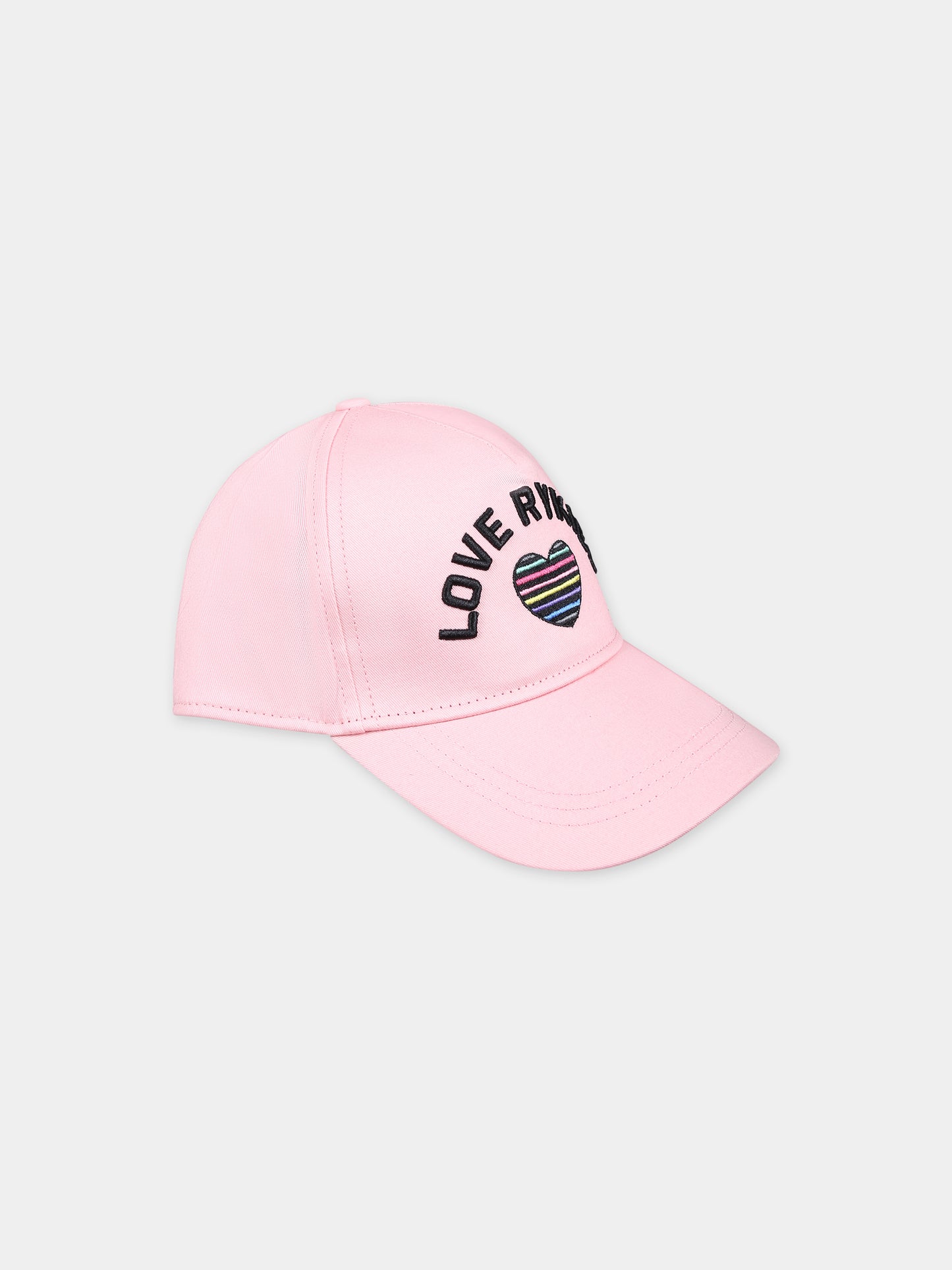 Cappello rosa per bambina con logo e cuore,Sonia Rykiel Paris,A11000 45T