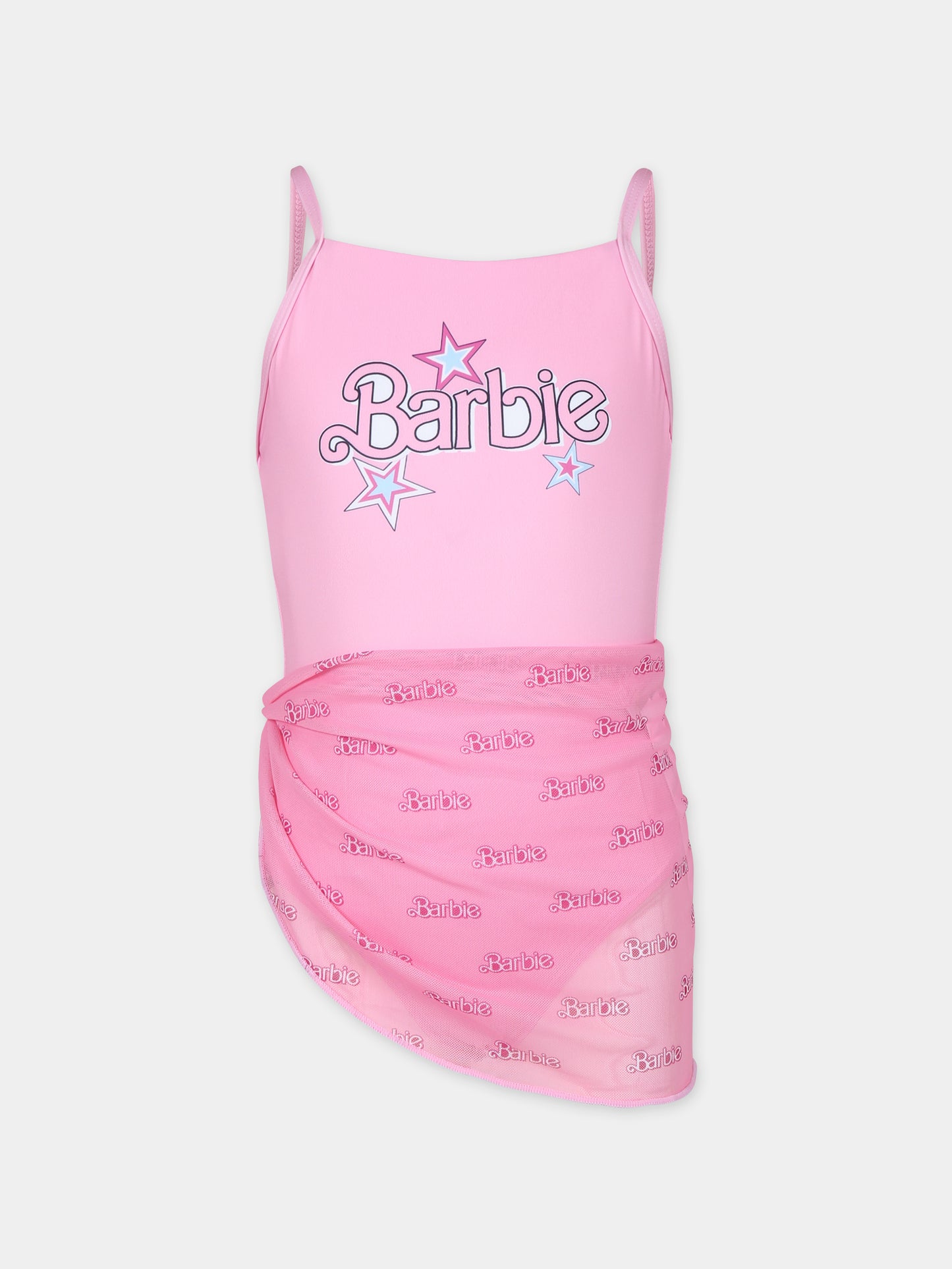 Completo rosa per bambina con scritta Barbie,Monnalisa,19C088 3702 9993