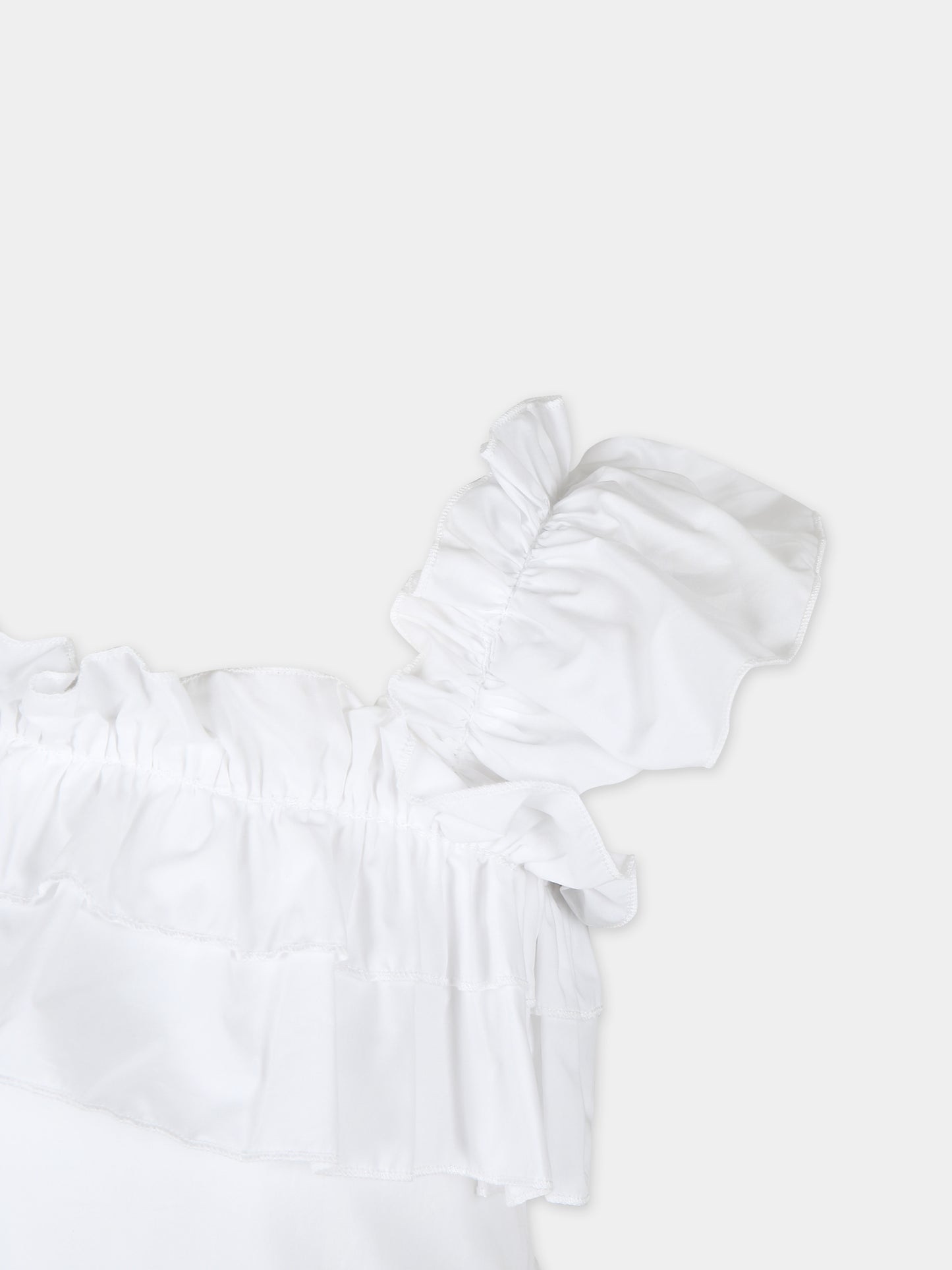 Vestito bianco per bambina con stampa fragole,Monnalisa,11C920 3635 9944
