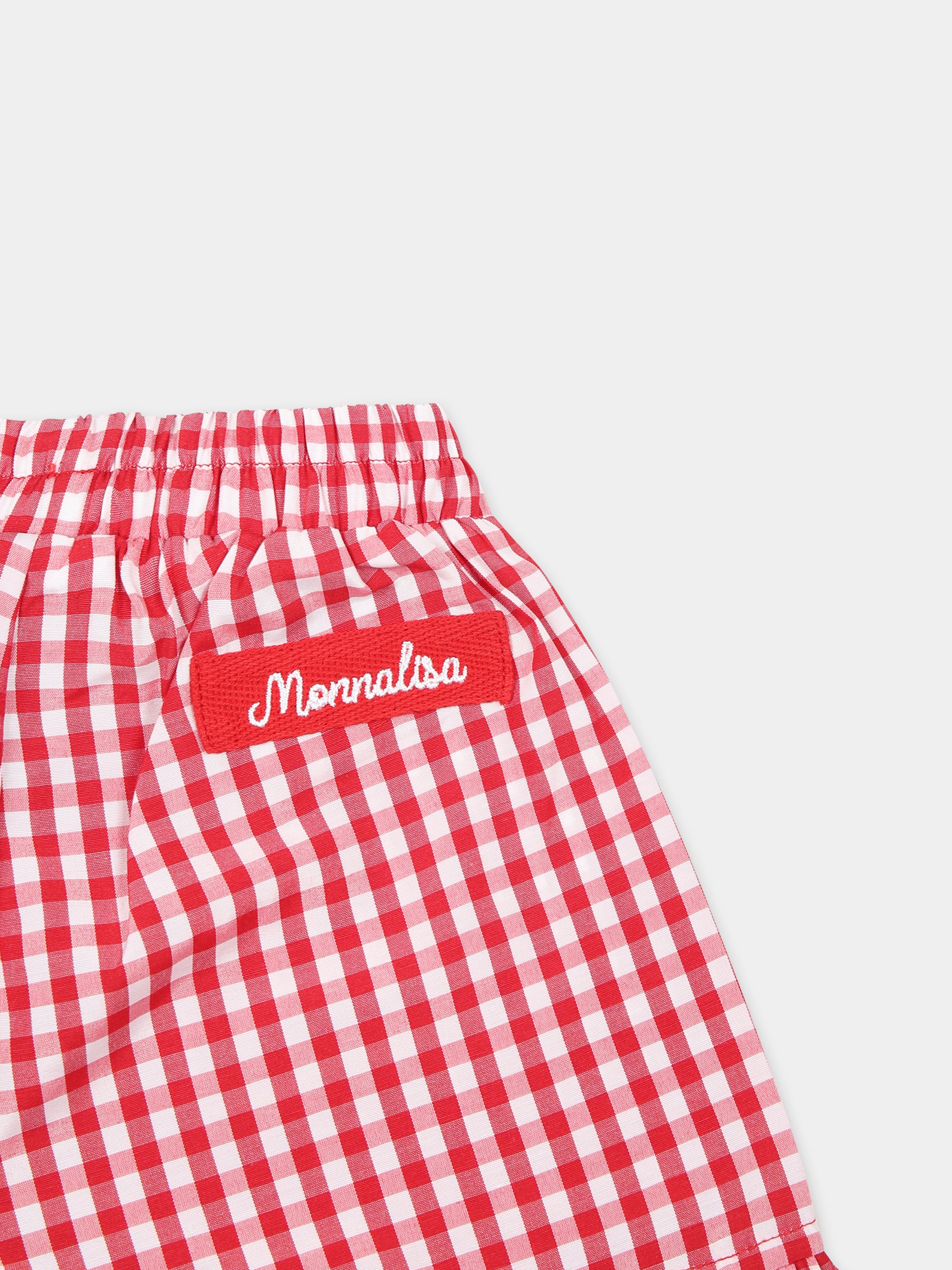 Shorts rossi per neonata con logo,Monnalisa,39C413 3042 9943
