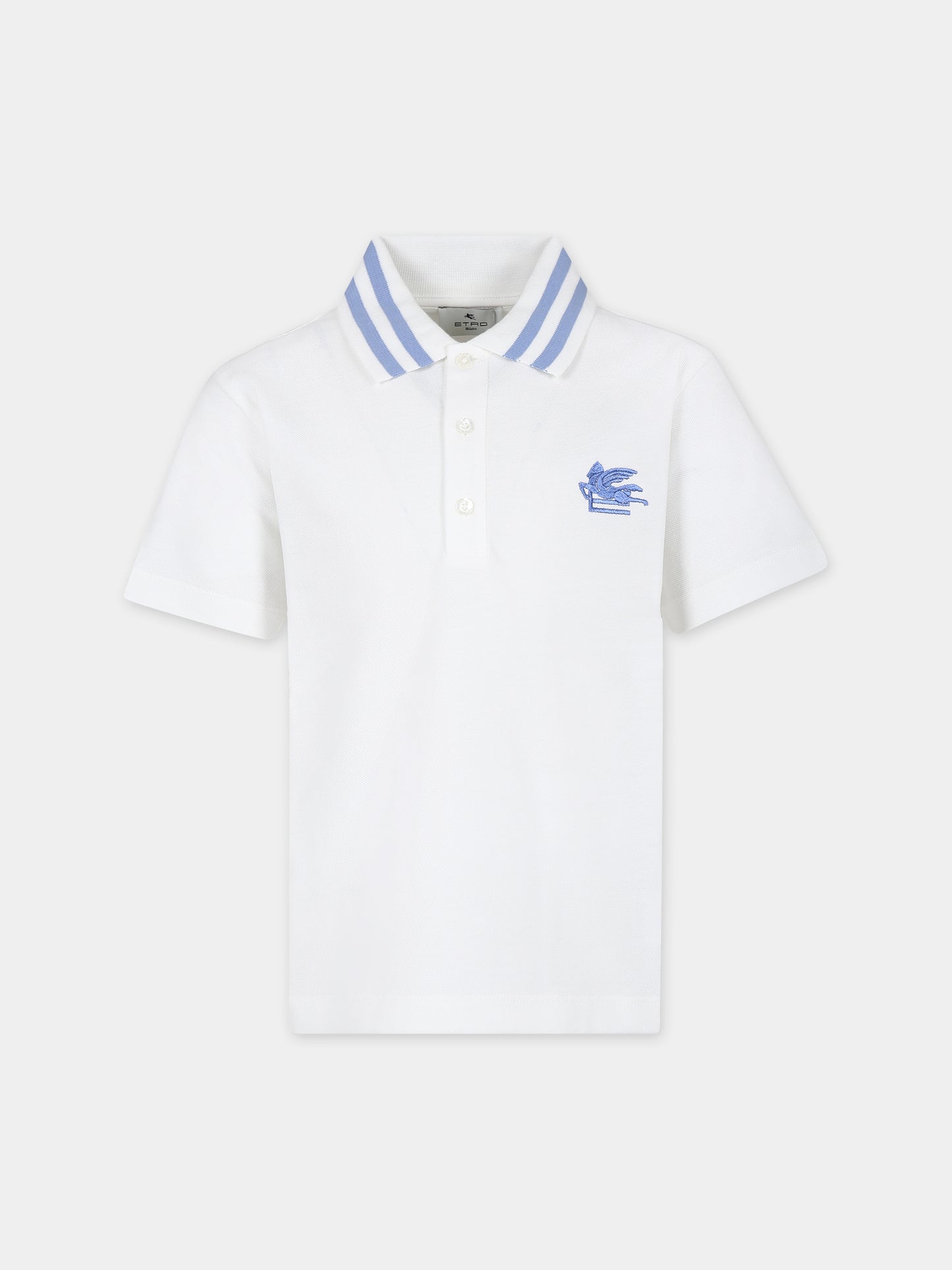 Polo avorio per bambino con Pegaso,Etro,GU8P31 Z2119 101AZ