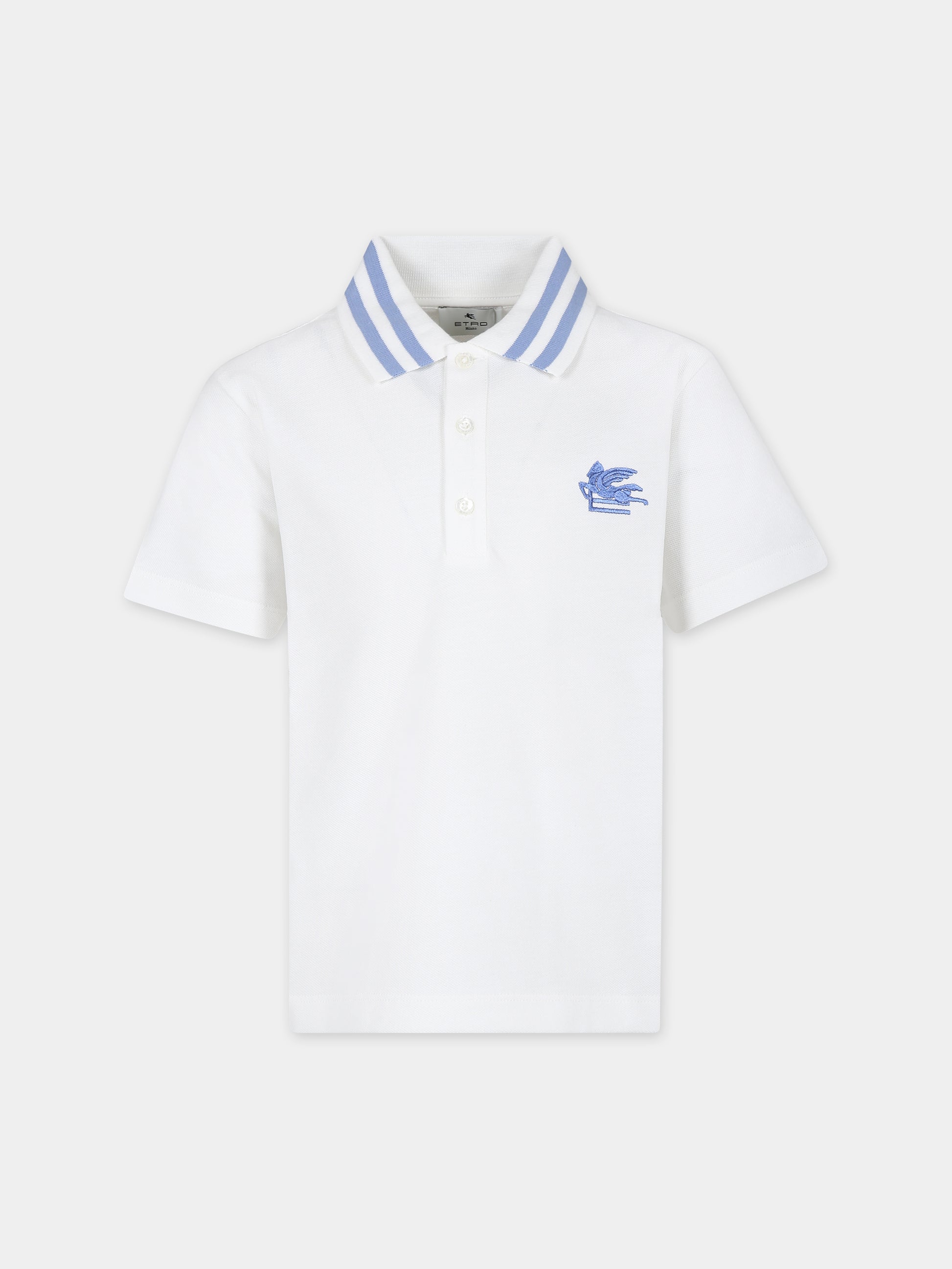 Polo avorio per bambino con Pegaso,Etro,GU8P31 Z2119 101AZ