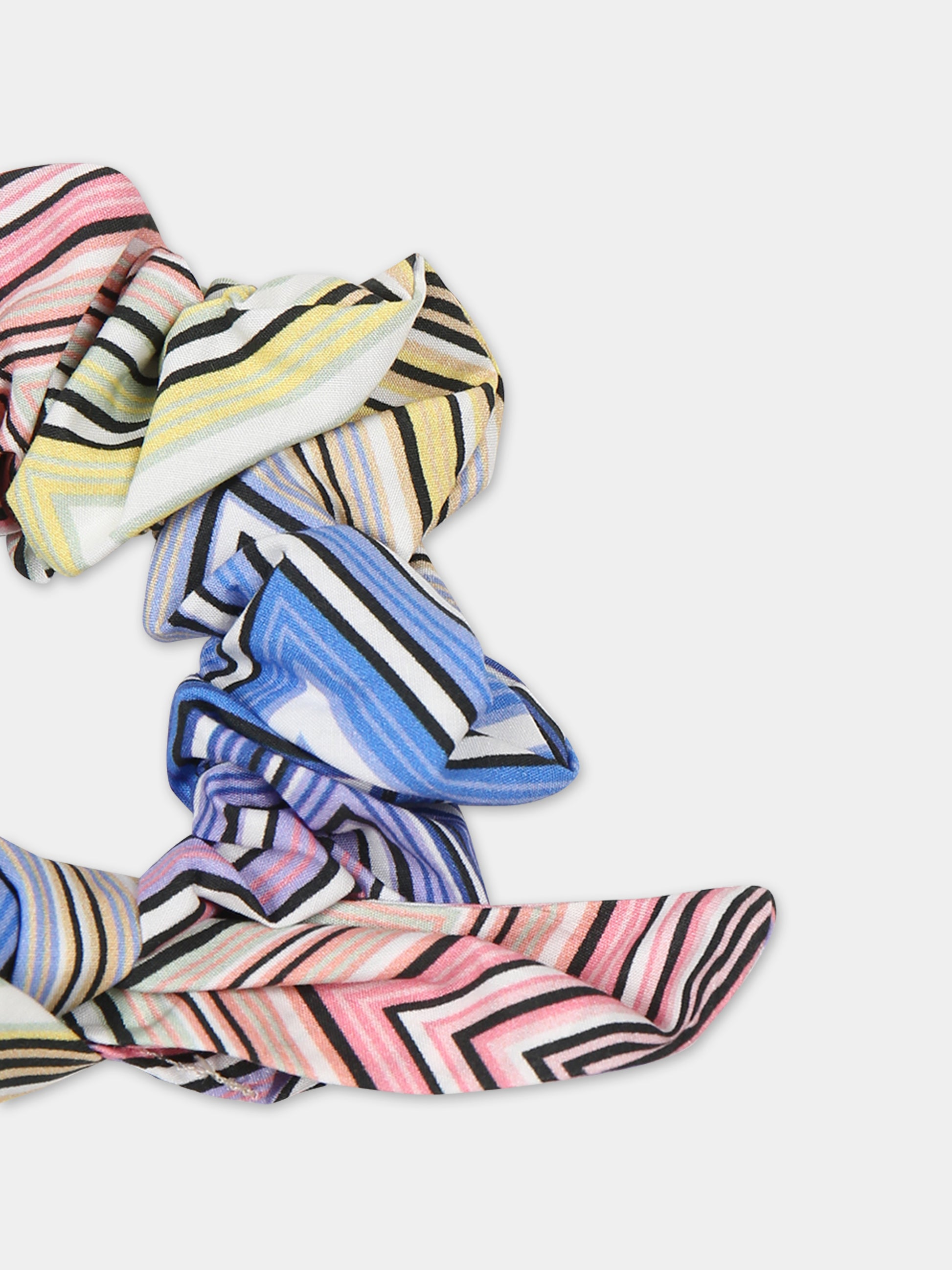 Elastico multicolor per bambina con motivo chevron,Missoni,MU0A34 P0388 999