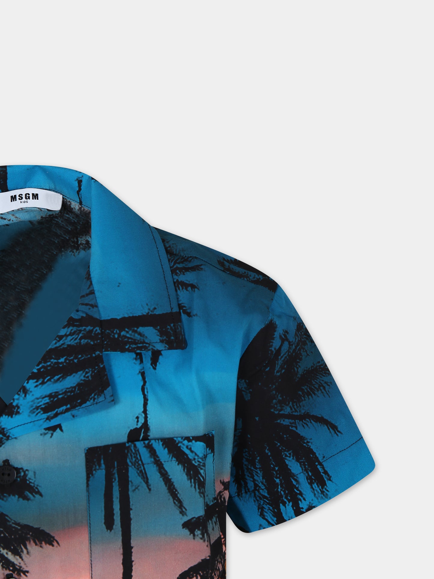 Camicia arancione per bambino con stampa palme,Msgm Kids,S4MSJBSI236 140