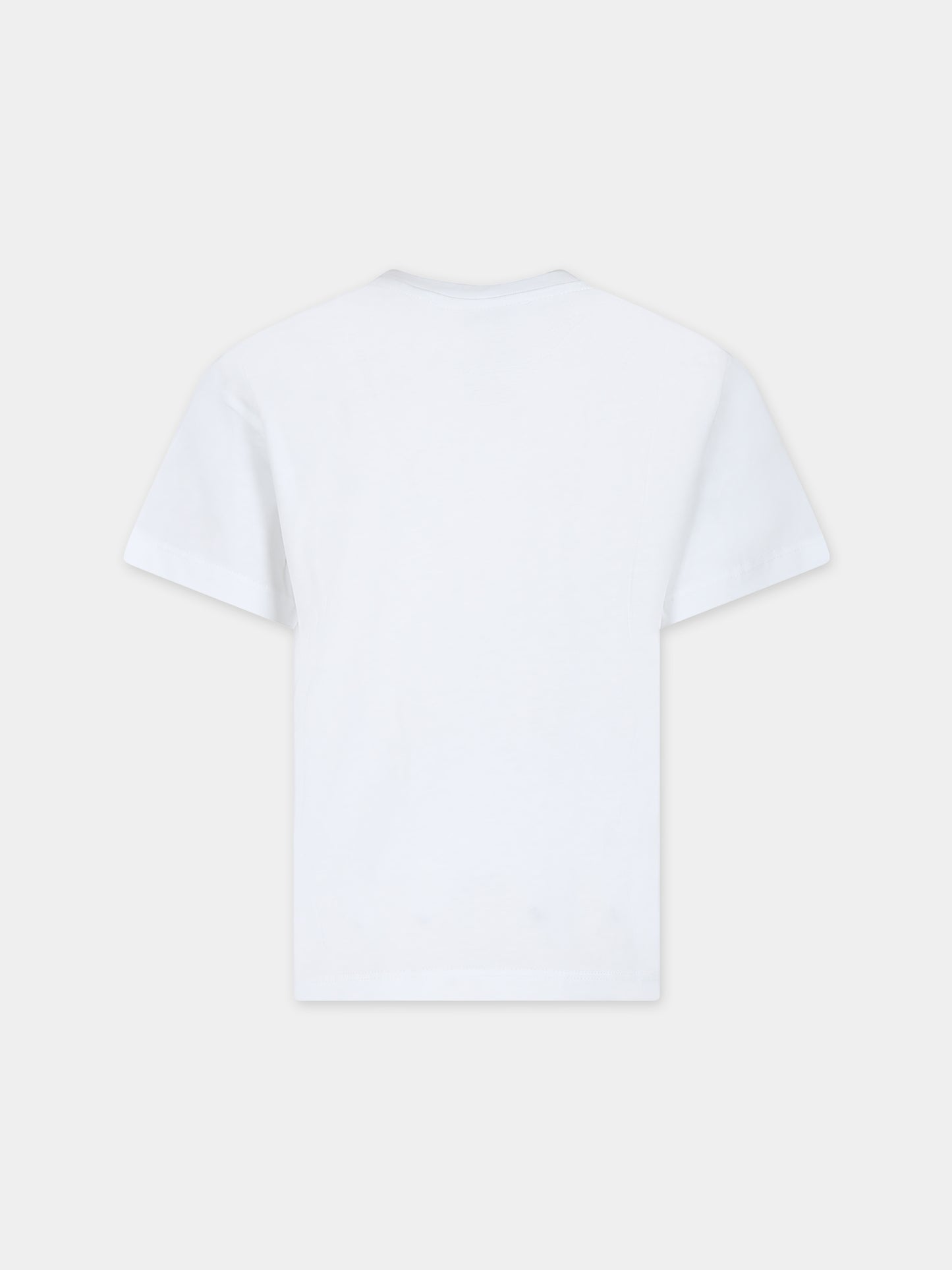 T-shirt bianca per bambino con logo,Msgm Kids,S4MSJBTH224 001