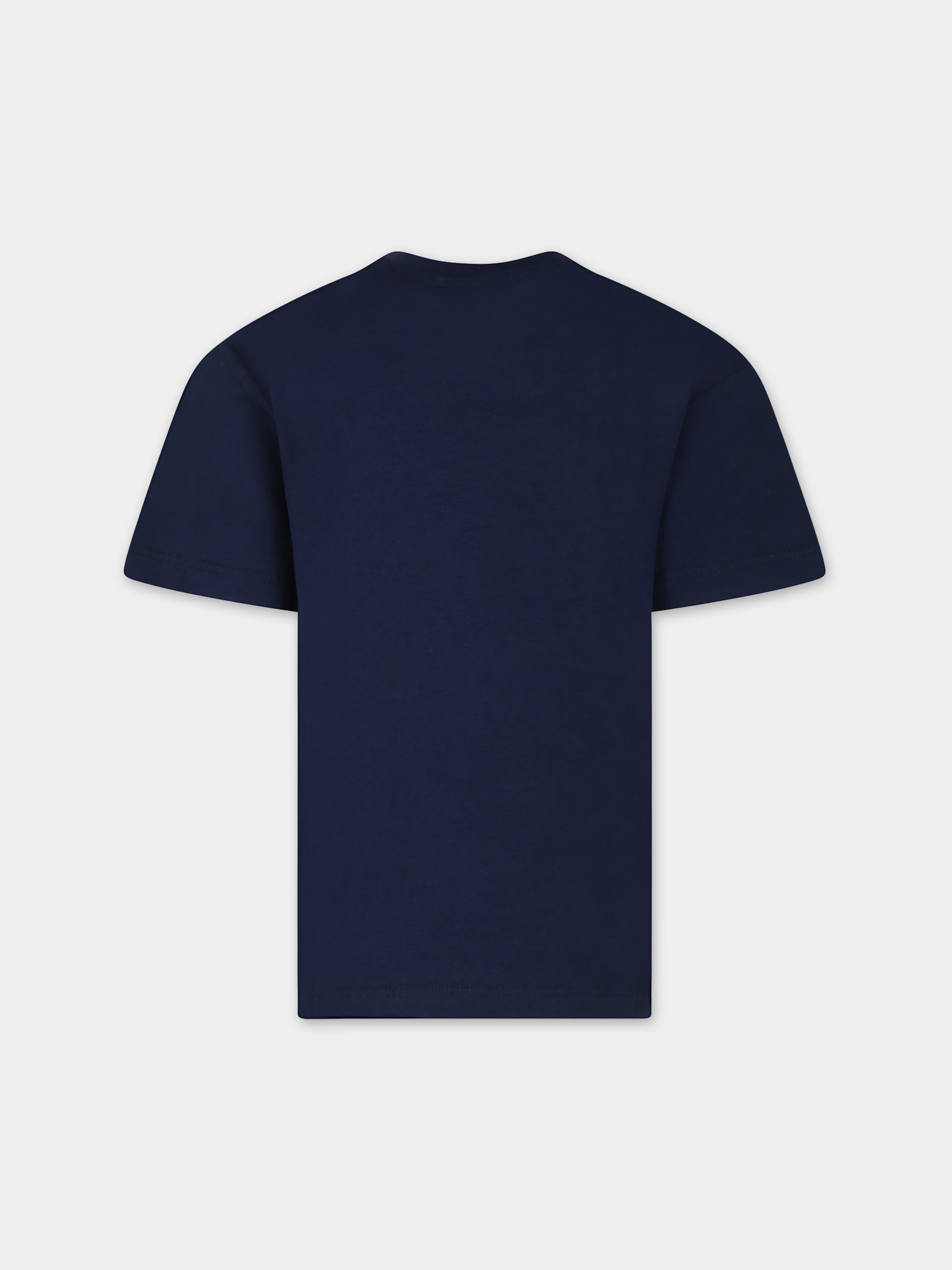 T-shirt blu per bambino con logo,Msgm Kids,S4MSJBTH257 060