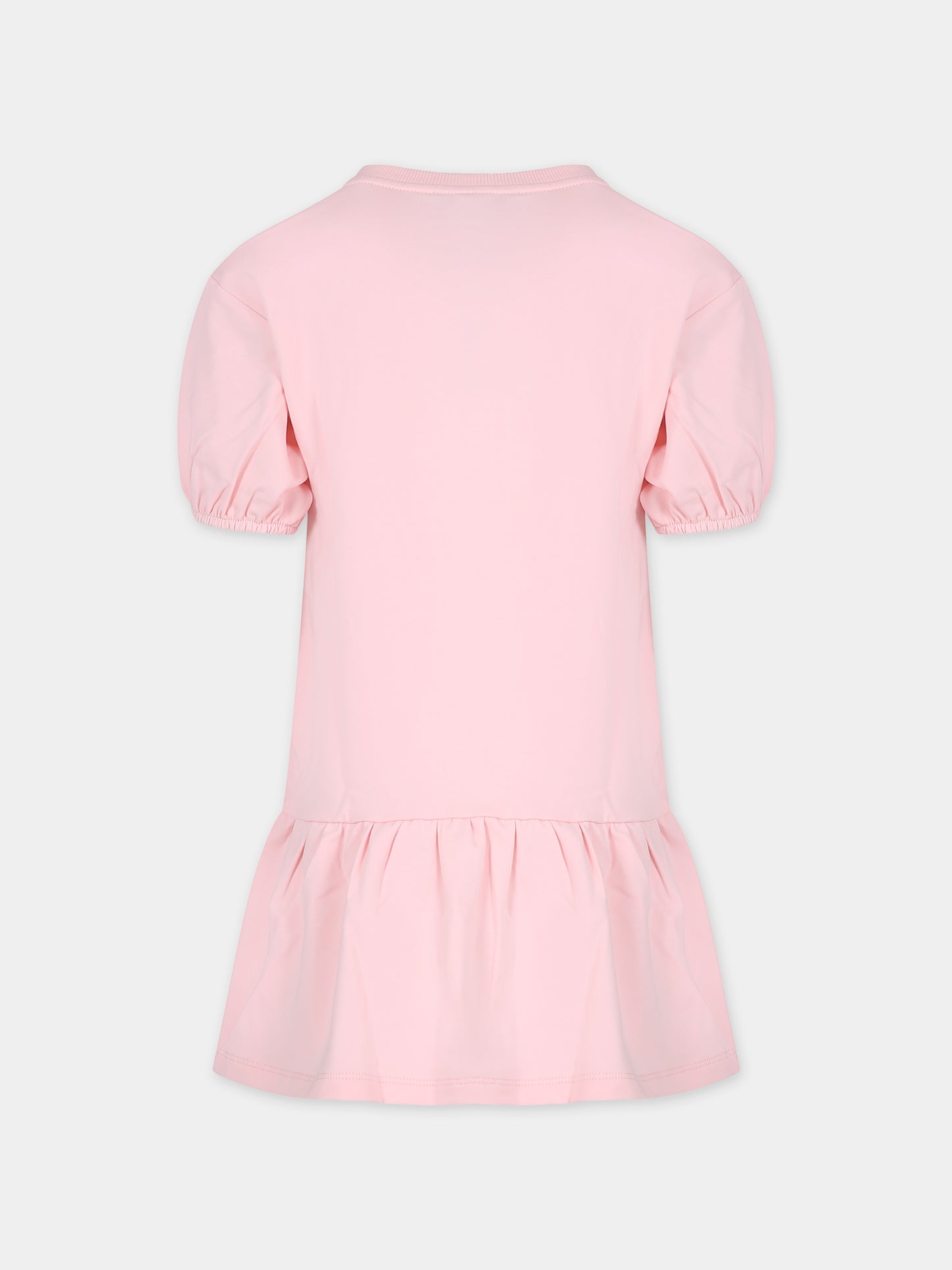 Vestito rosa per bambina con Teddy Bear,Moschino Kids,HAV0CQ LDA25 50209