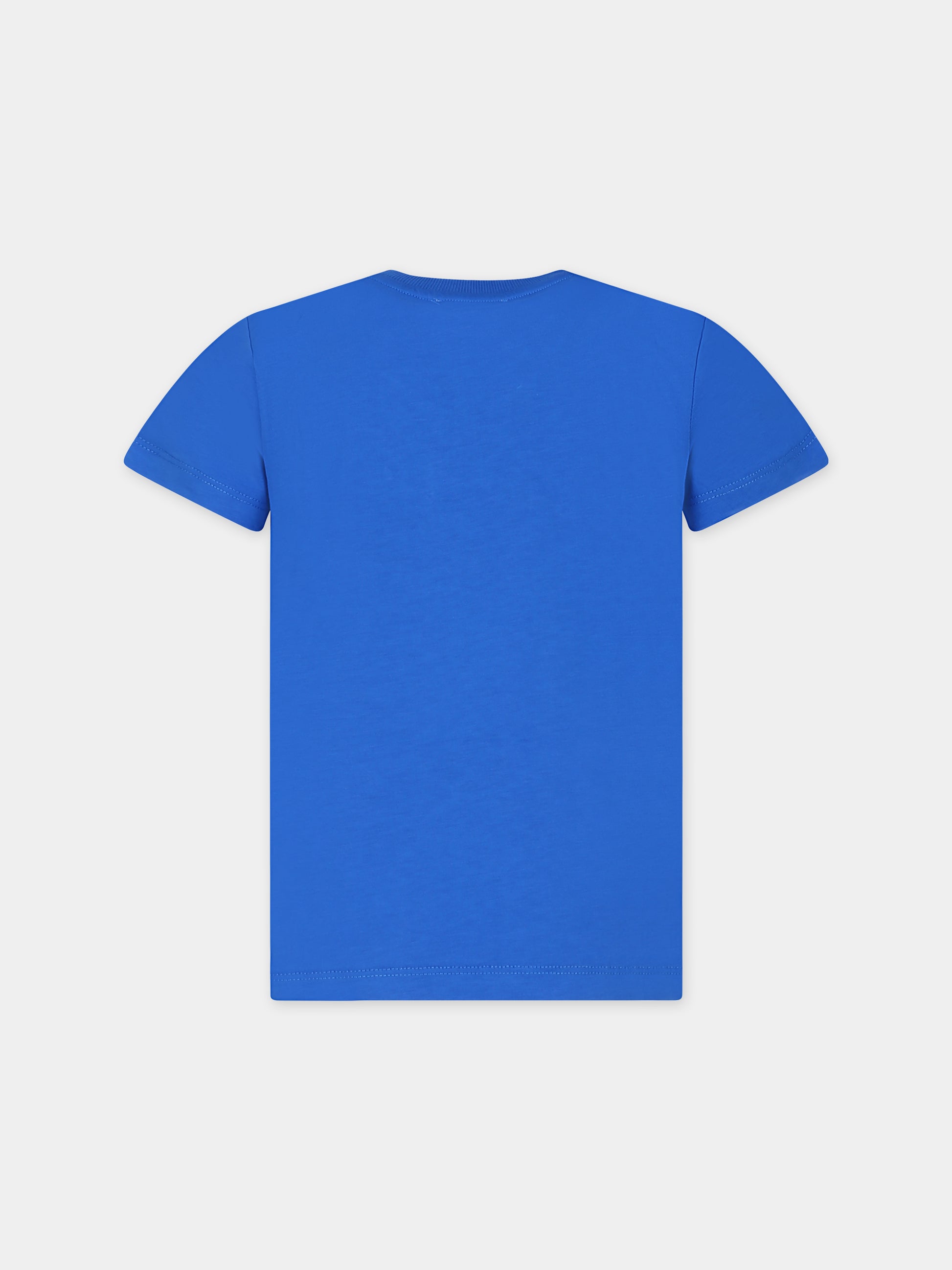 T-shirt blu per bambini con Teddy Bears e logo,Moschino Kids,HMM04K LAA03 40289