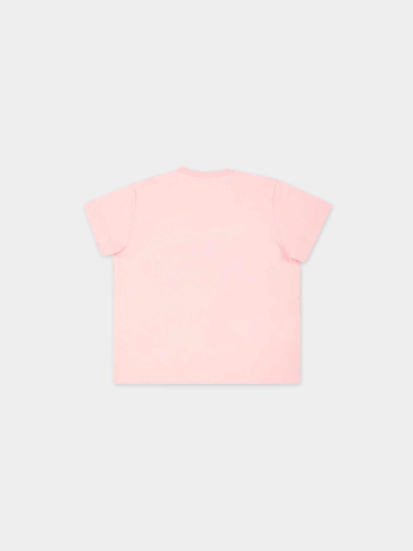 T-shirt rosa per neonata con Teddy Bears,Moschino Kids,MWM032 LAA03 50209