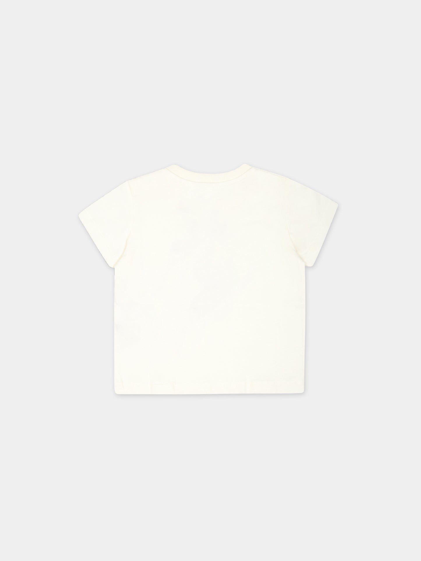T-shirt avorio per neonato con Teddy Bear e cactus,Moschino Kids,MXM032 LAA02 20059