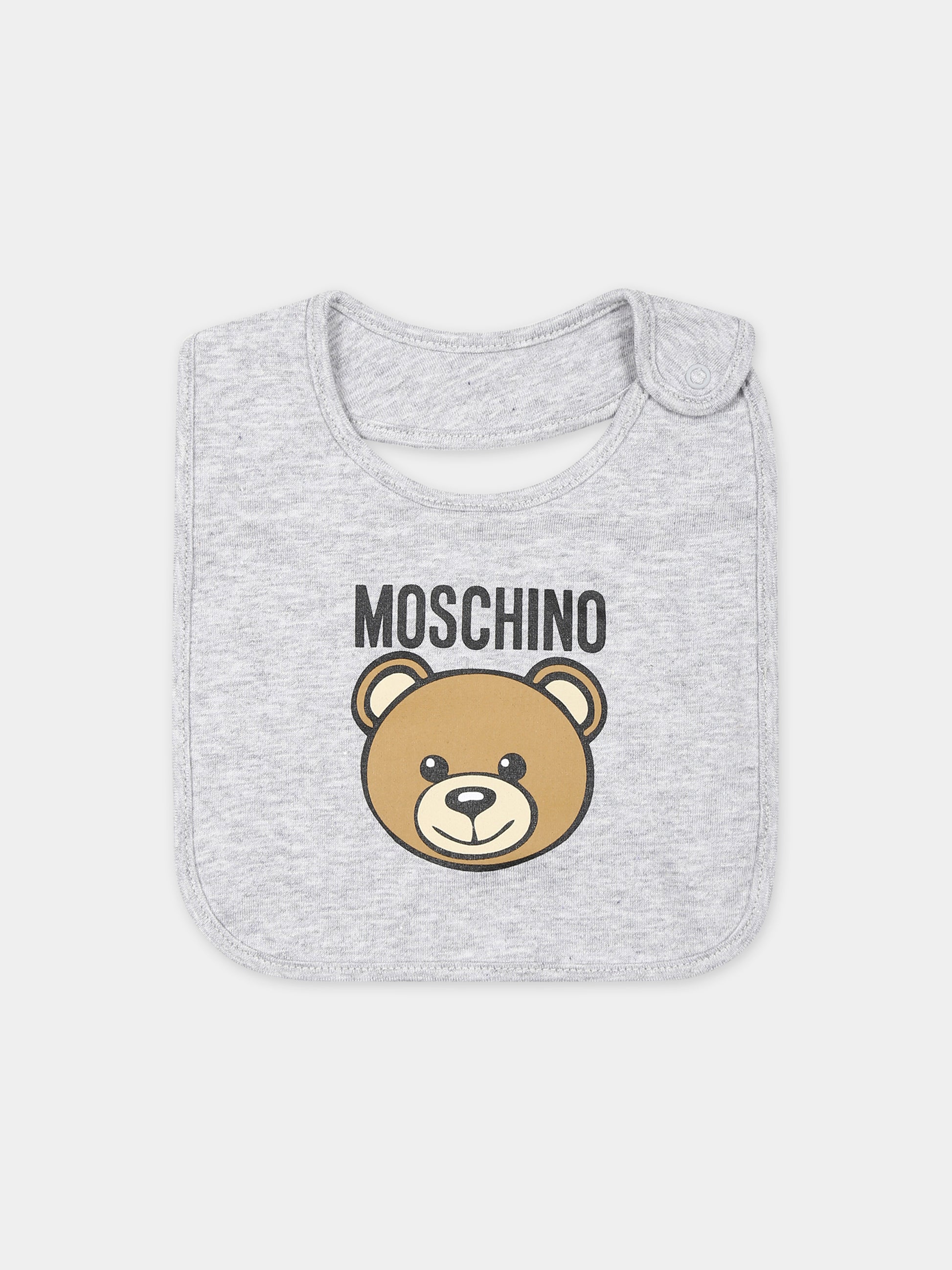 Set grigio per neonati con Teddy Bear e logo,Moschino Kids,MUY06Q LCA19 60926