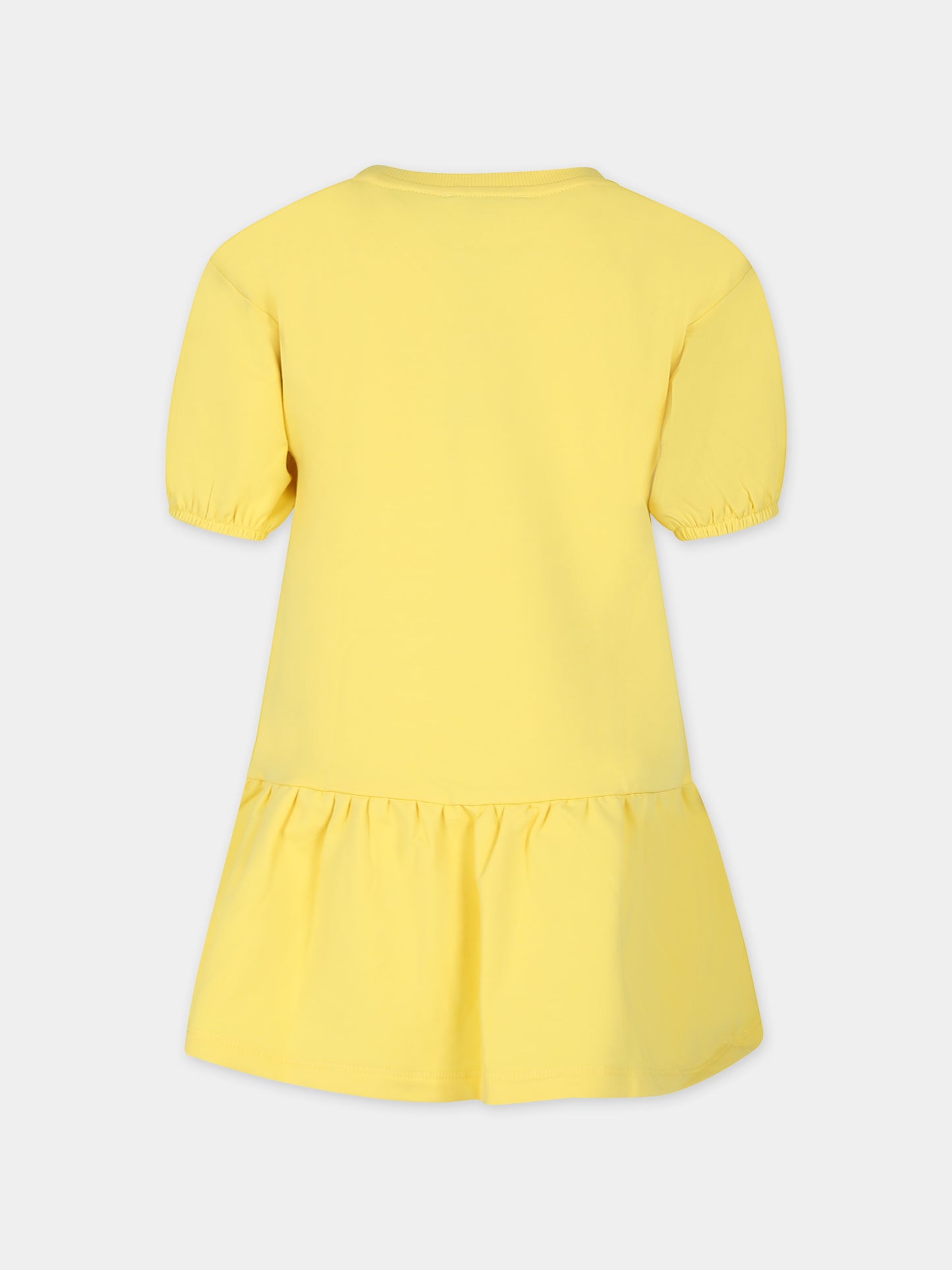 Vestito giallo per bambina con Teddy Bear,Moschino Kids,HAV0CQ LDA25 50162