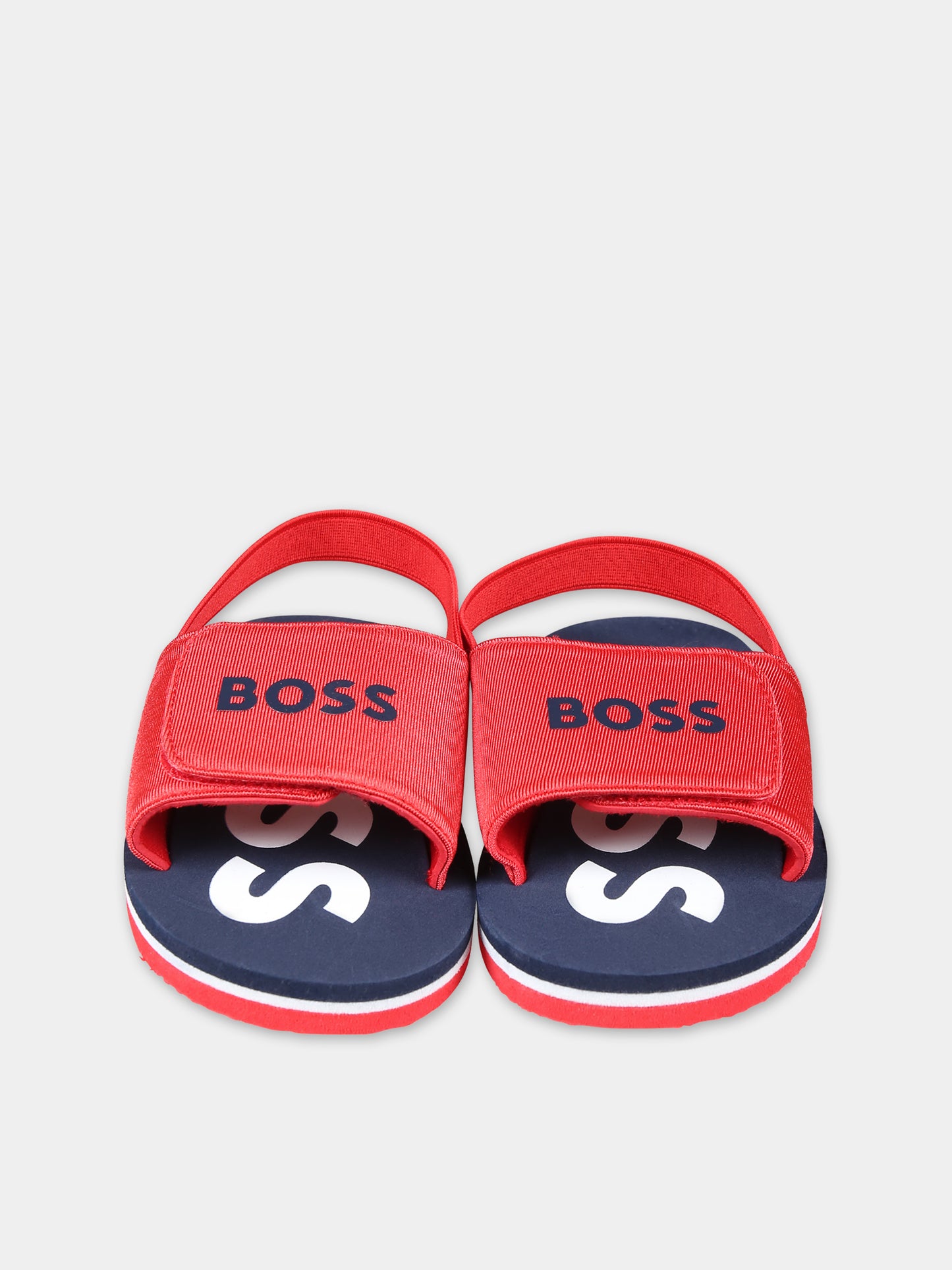 Sandali rossi per bambino con logo,Boss,J50889 997