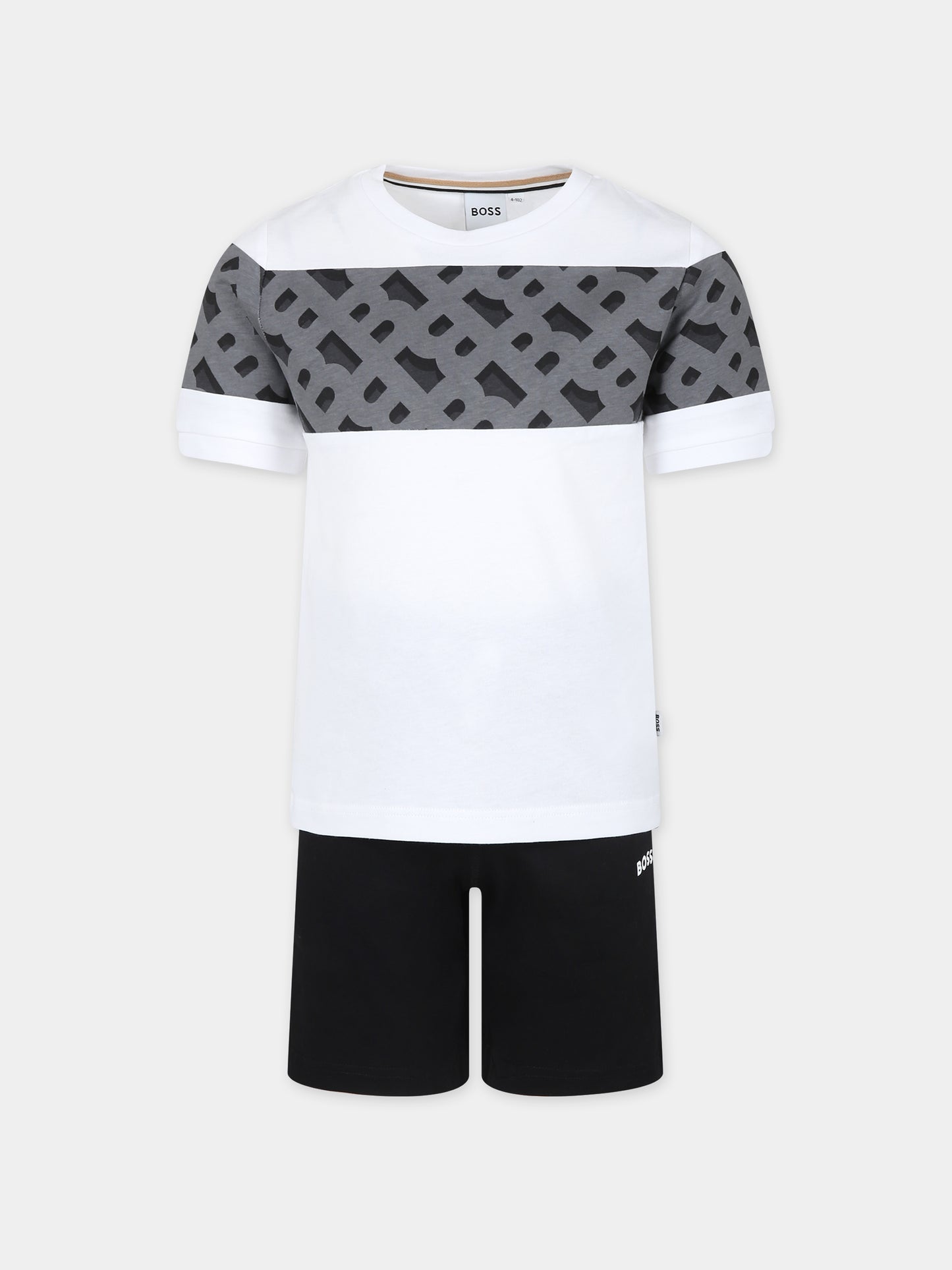 Completo bianco per bambino con logo,Boss,J50746 10P