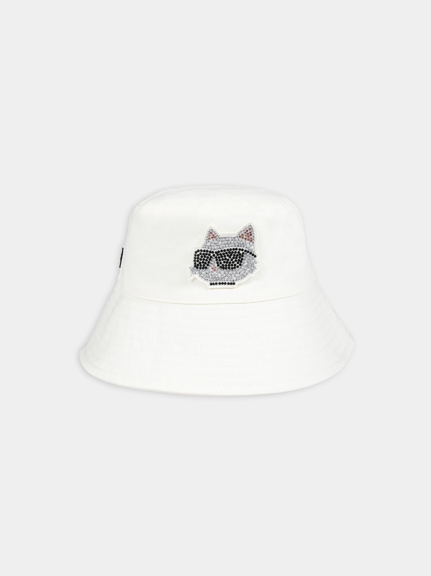 Cloche avorio per bambina con Choupette e strass,Karl Lagerfeld Kids,Z30158 195