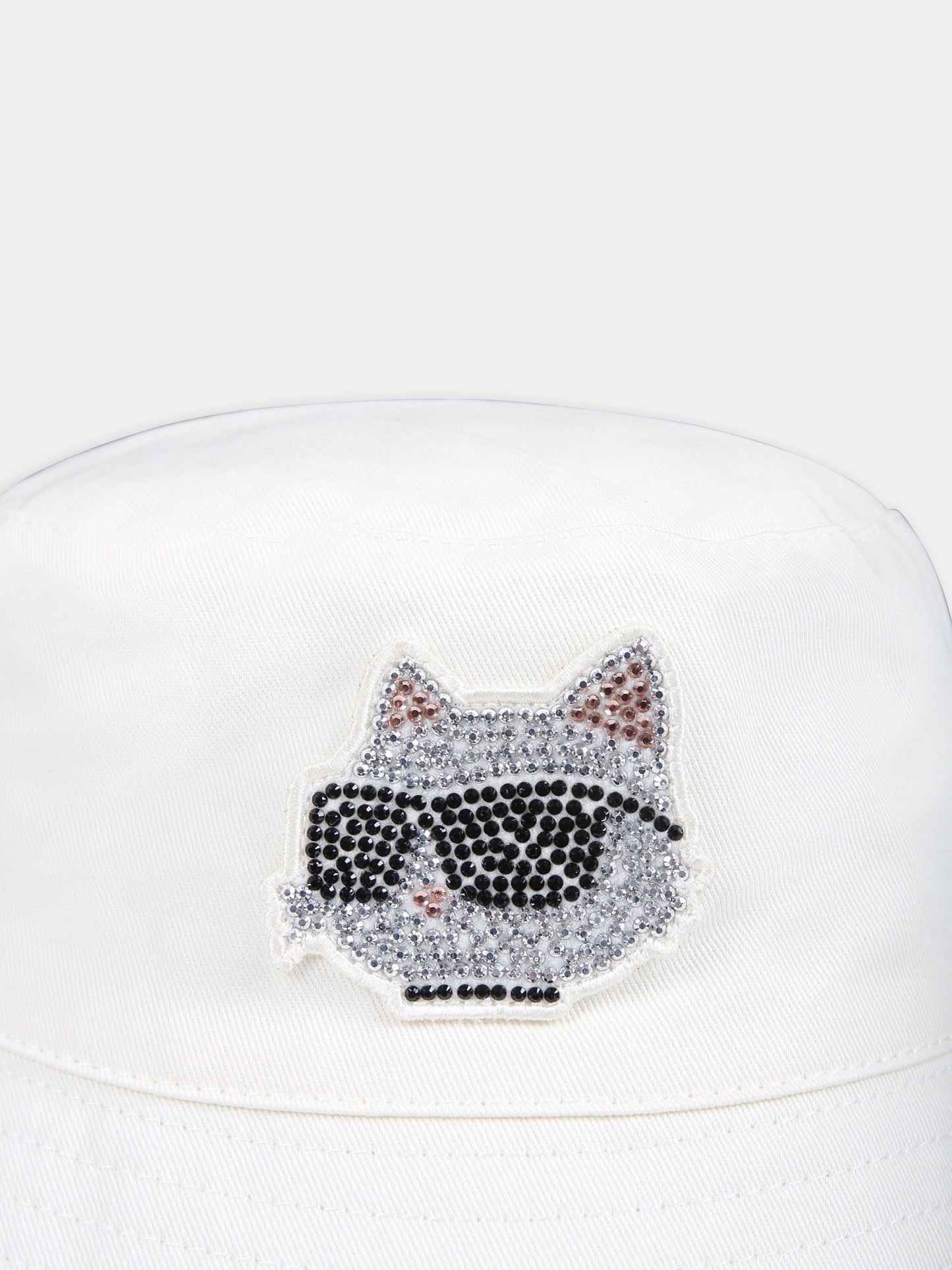 Cloche avorio per bambina con Choupette e strass,Karl Lagerfeld Kids,Z30158 195