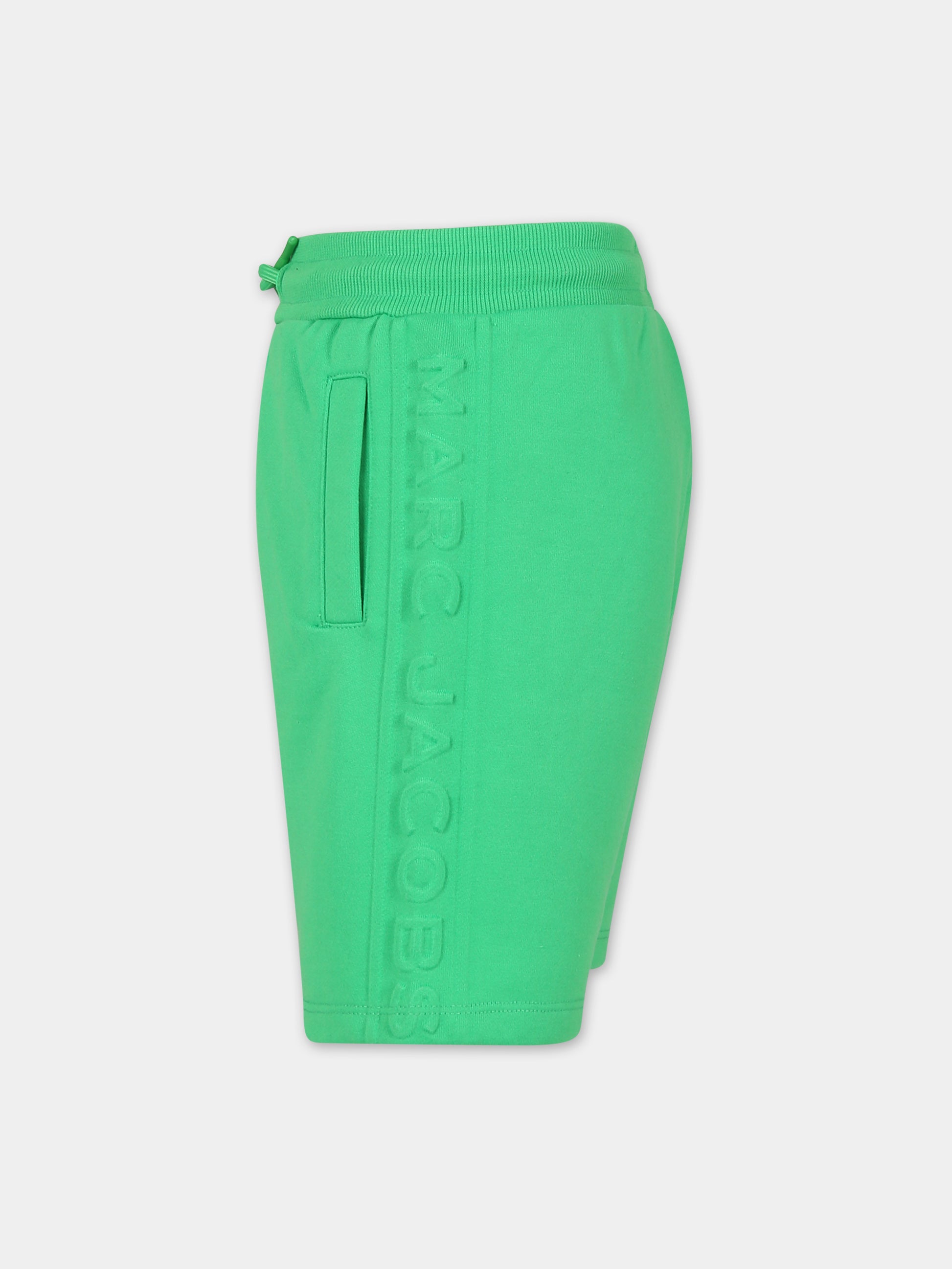 Shorts verdi per bambino con logo,Marc Jacobs,W60017 68G