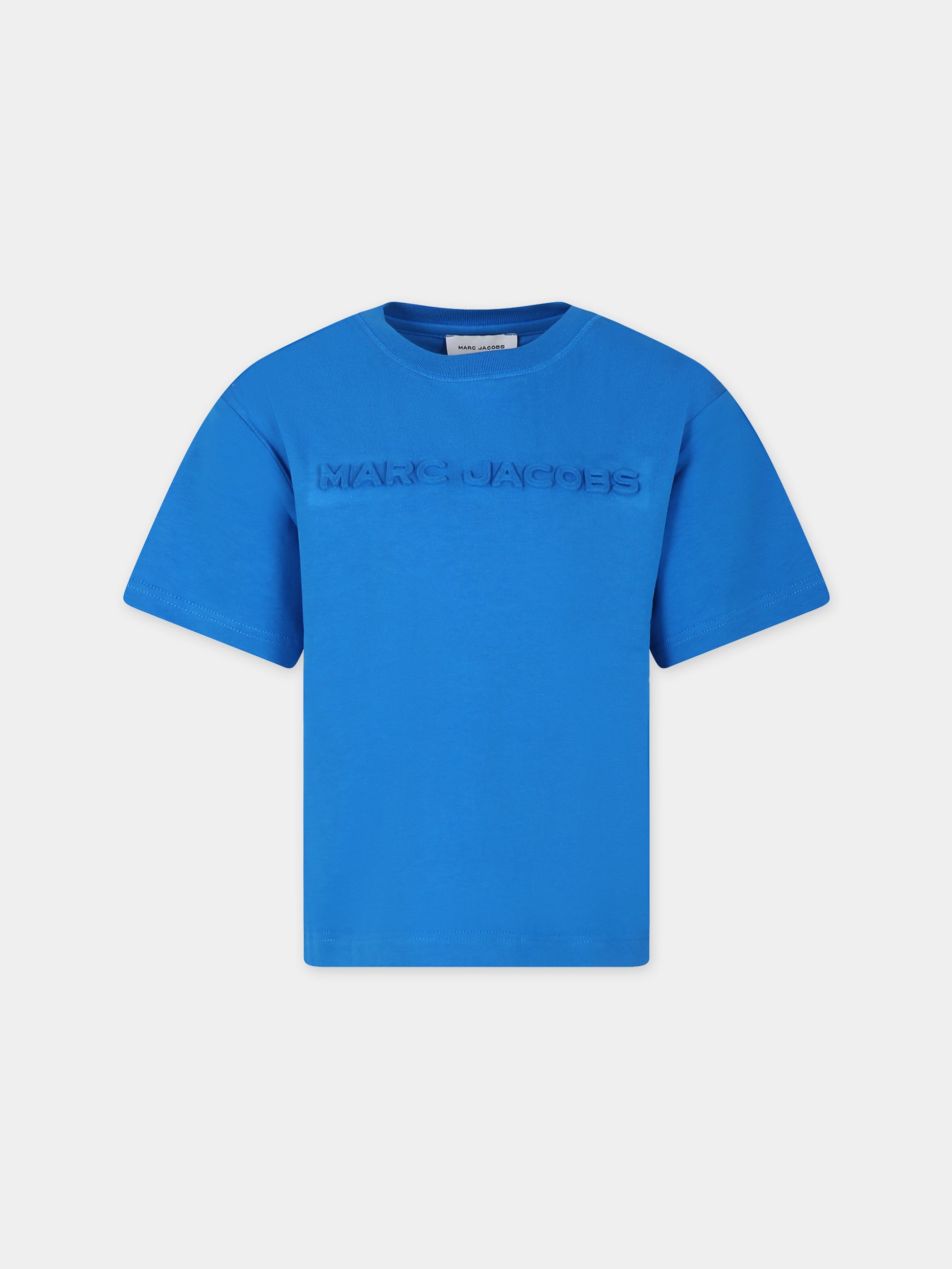 T-shirt blu per bambini con logo,Marc Jacobs,W60039 873