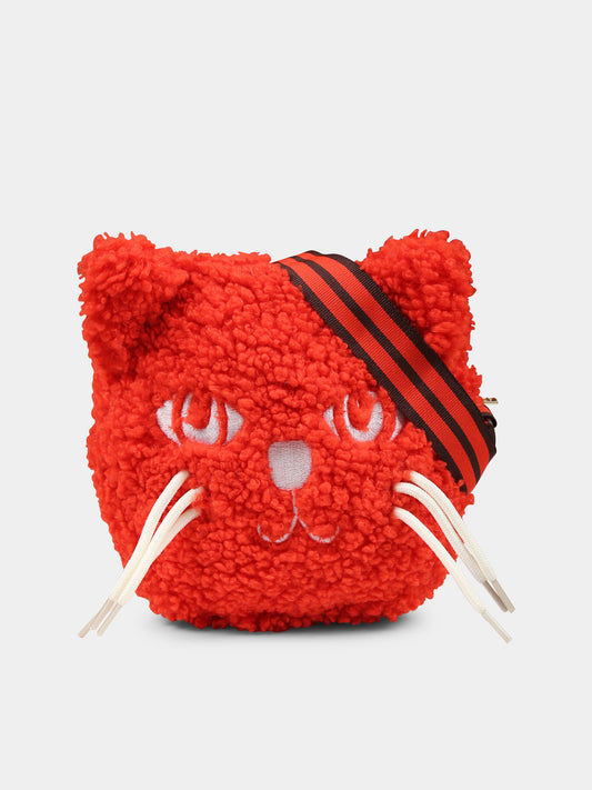 Borsa rossa per bambina con gatto,Mini Rodini,2516011542