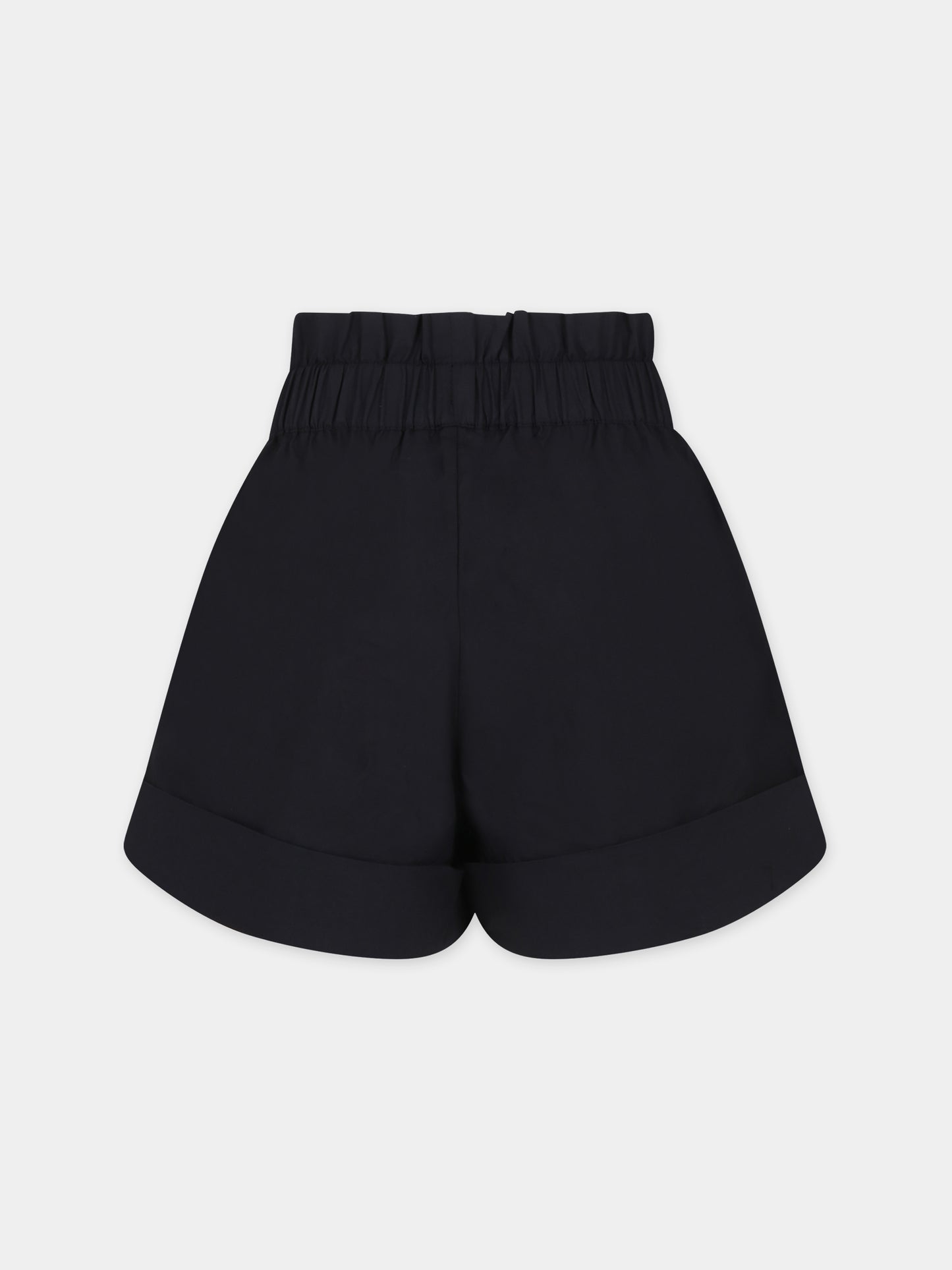 Shorts neri per bambina con Teddy bear e logo,Moschino Kids,HDQ018 LLA11 60100