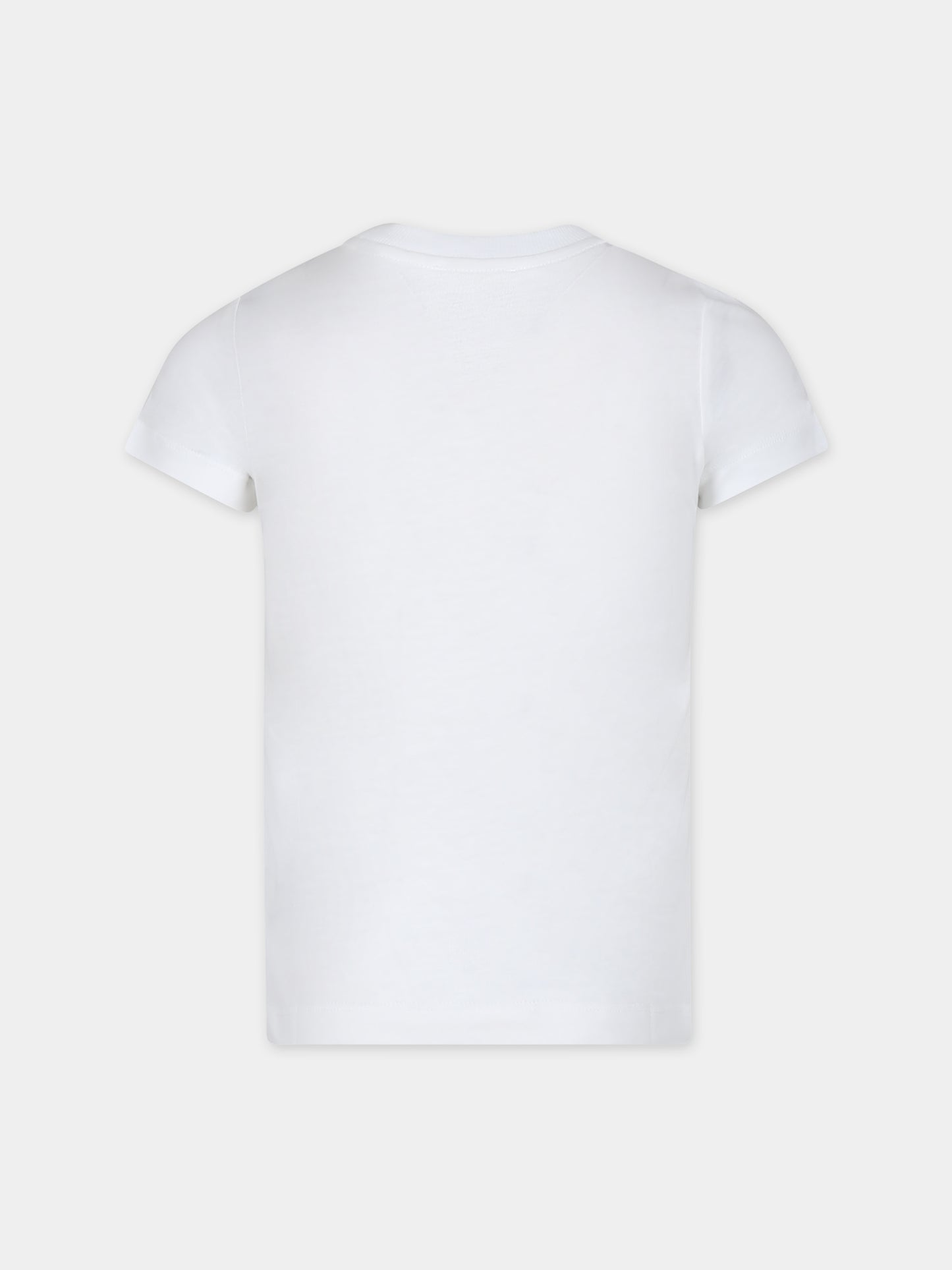 T-shirt bianca per bambini con Teddy Bear e logo,Moschino Kids,HUM04Q LAA03 10101